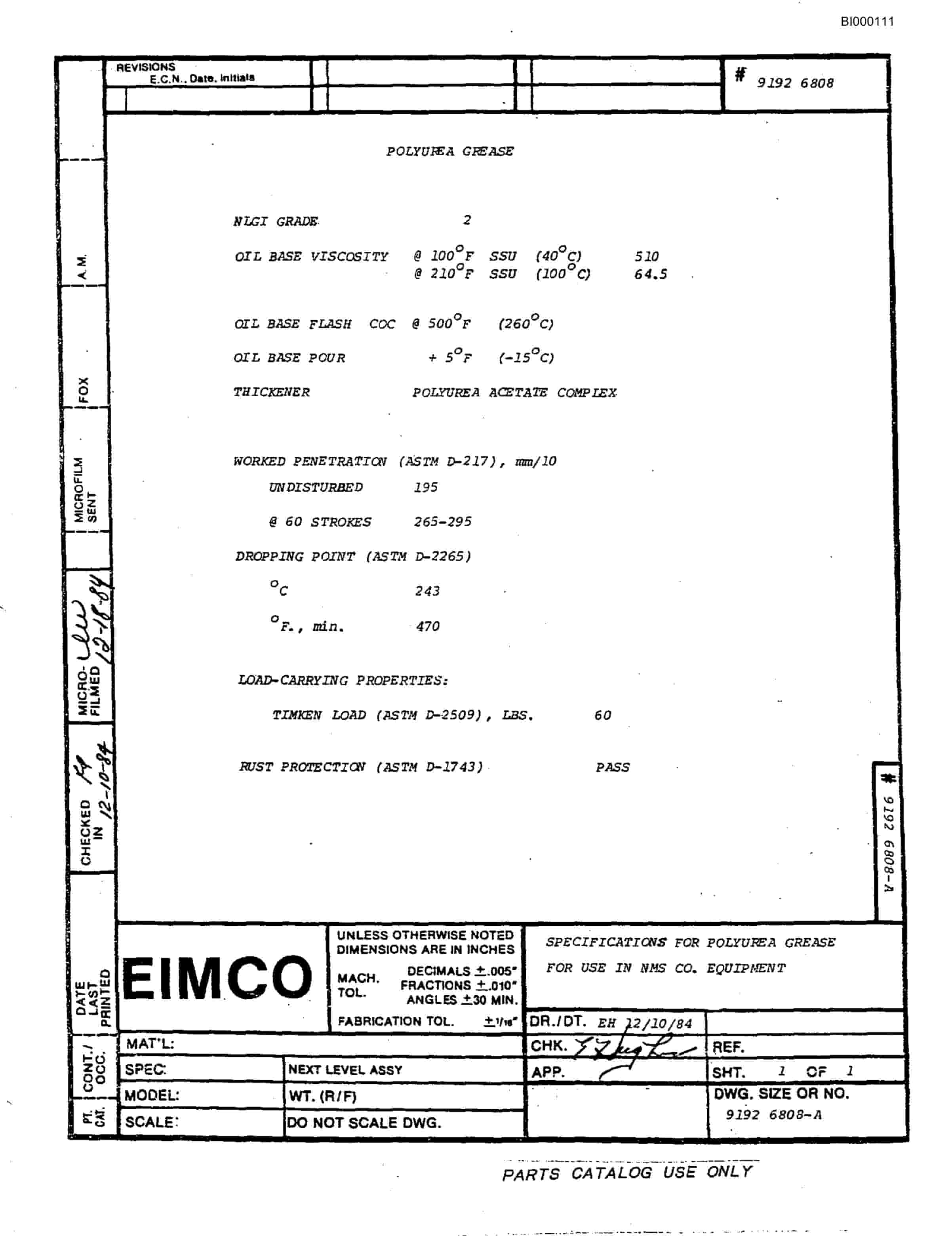 Bucyrus 2810-0 Miner Parts Catalog BI000111-5