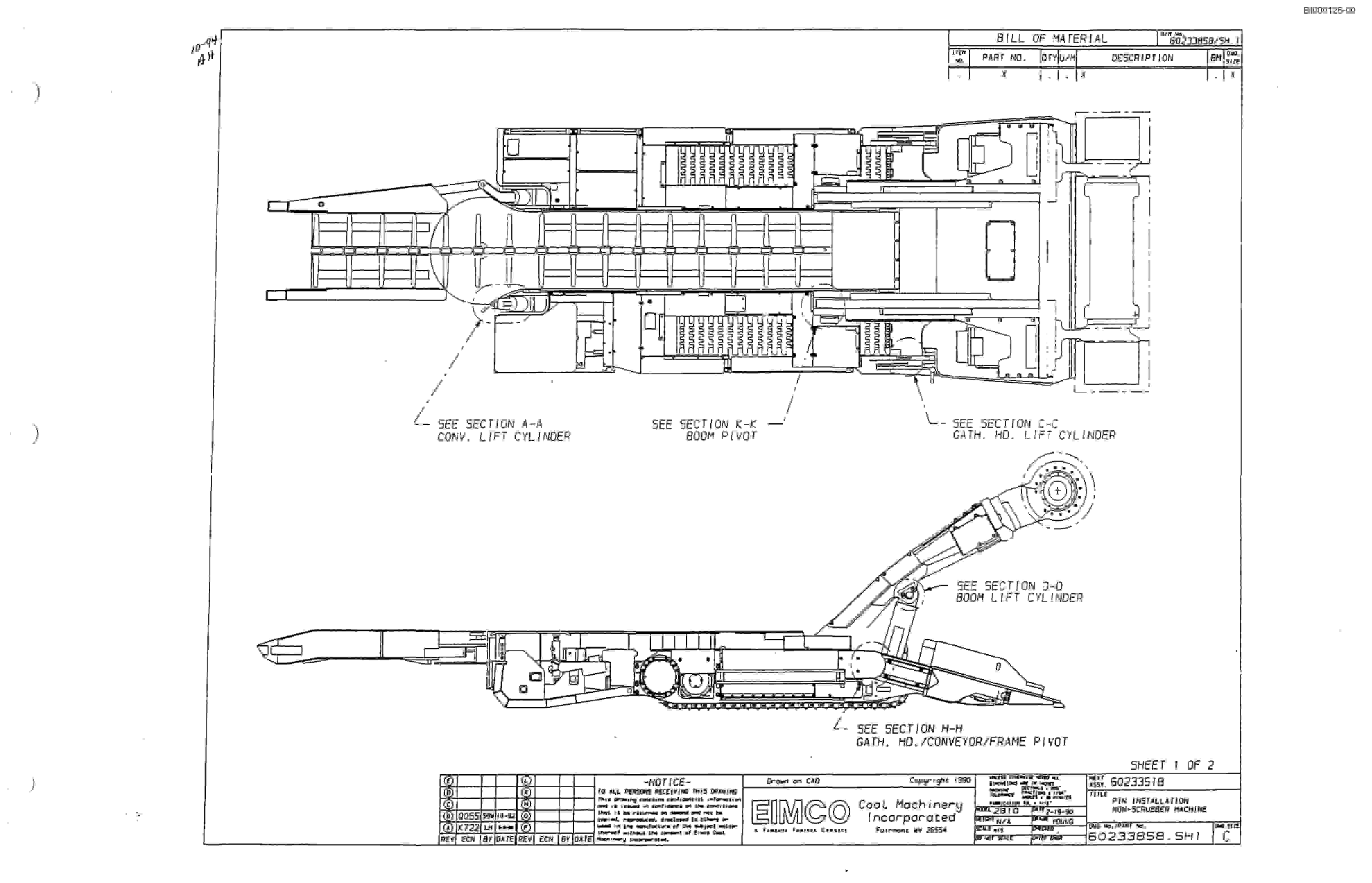 Bucyrus 2810-0 Miner Parts Catalog BI000126-3