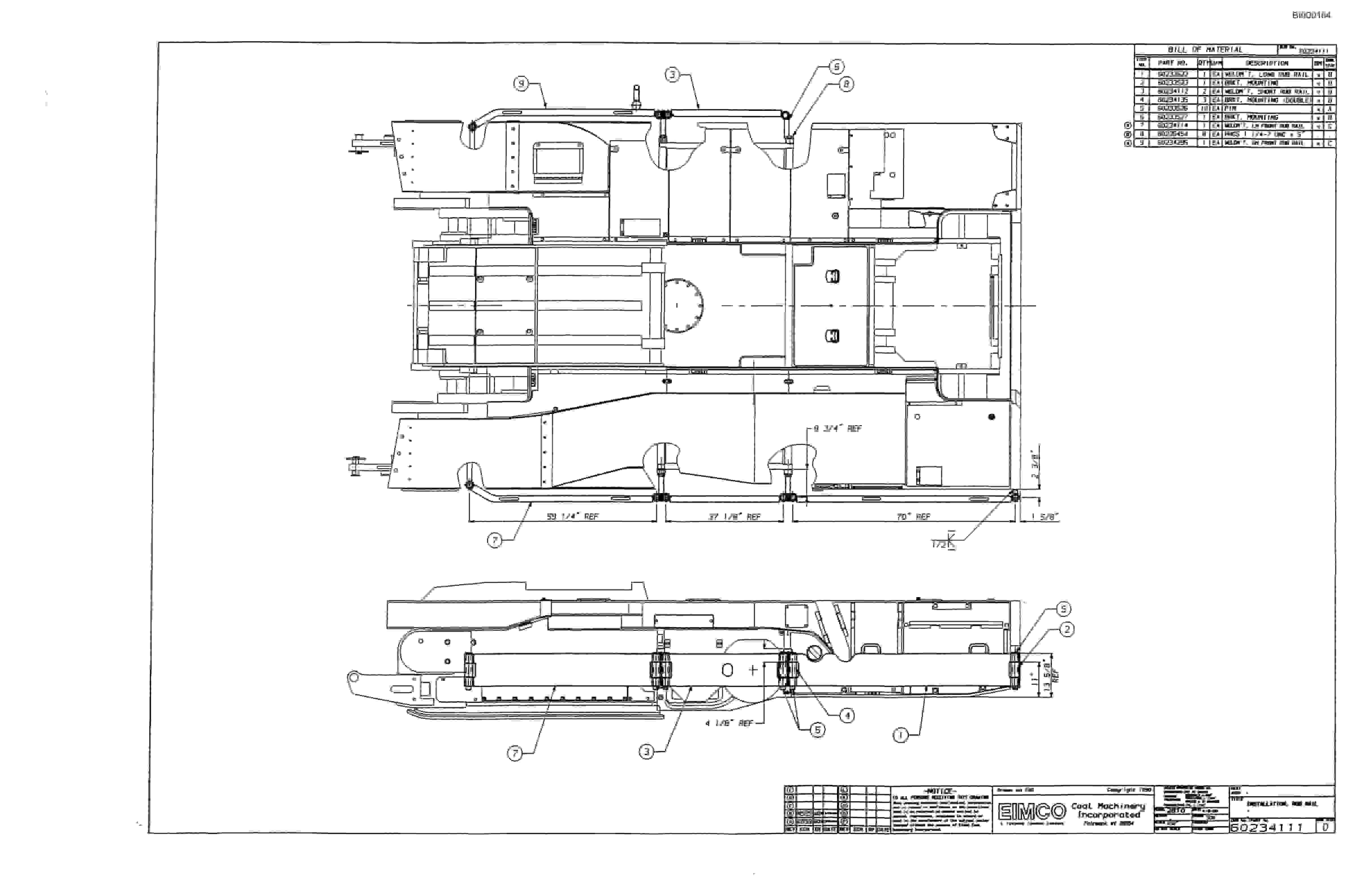 Bucyrus 2810-0 Miner Parts Catalog BI000164-3
