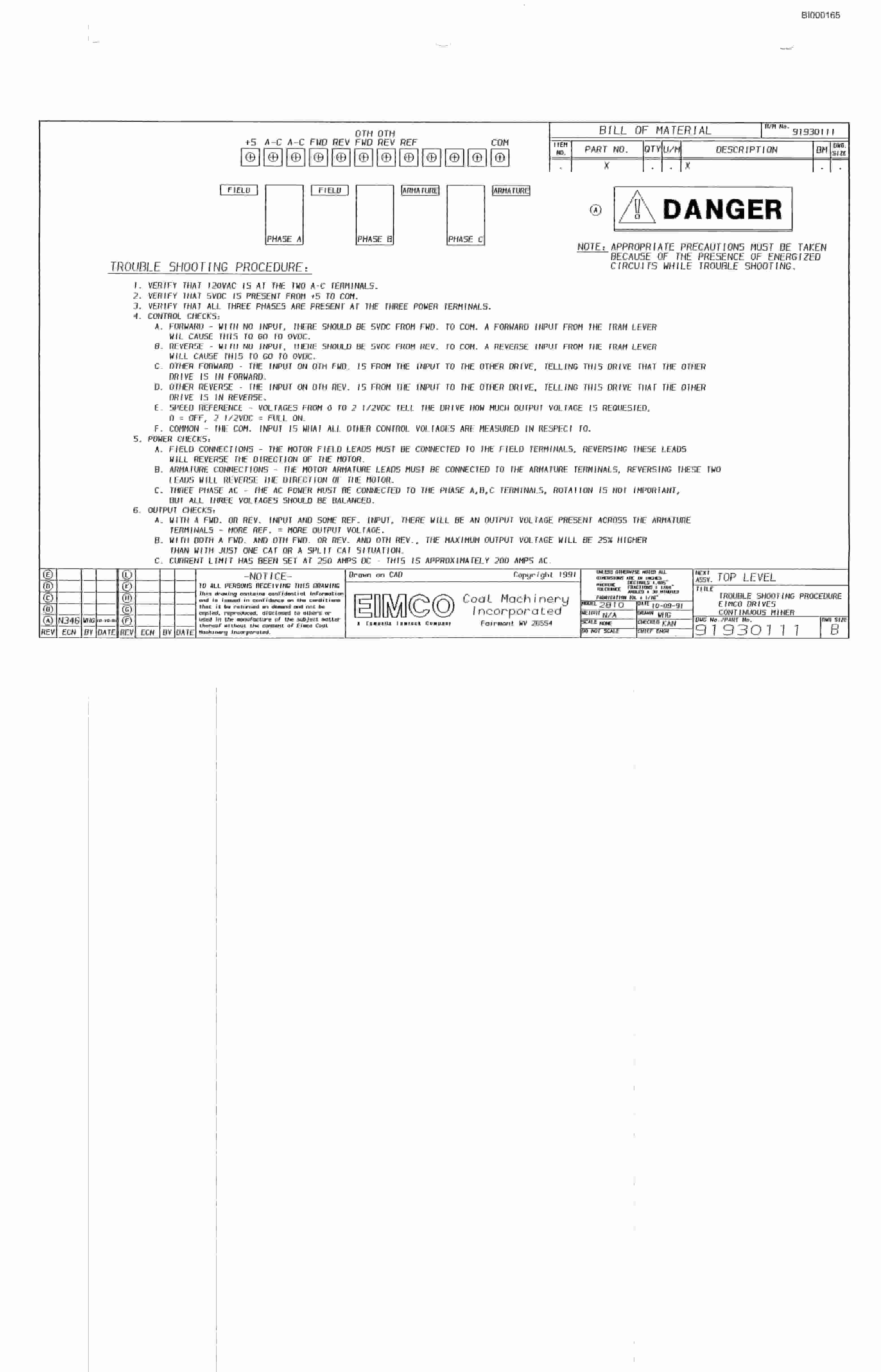 Bucyrus 2810-0 Miner Parts Catalog BI000165-2