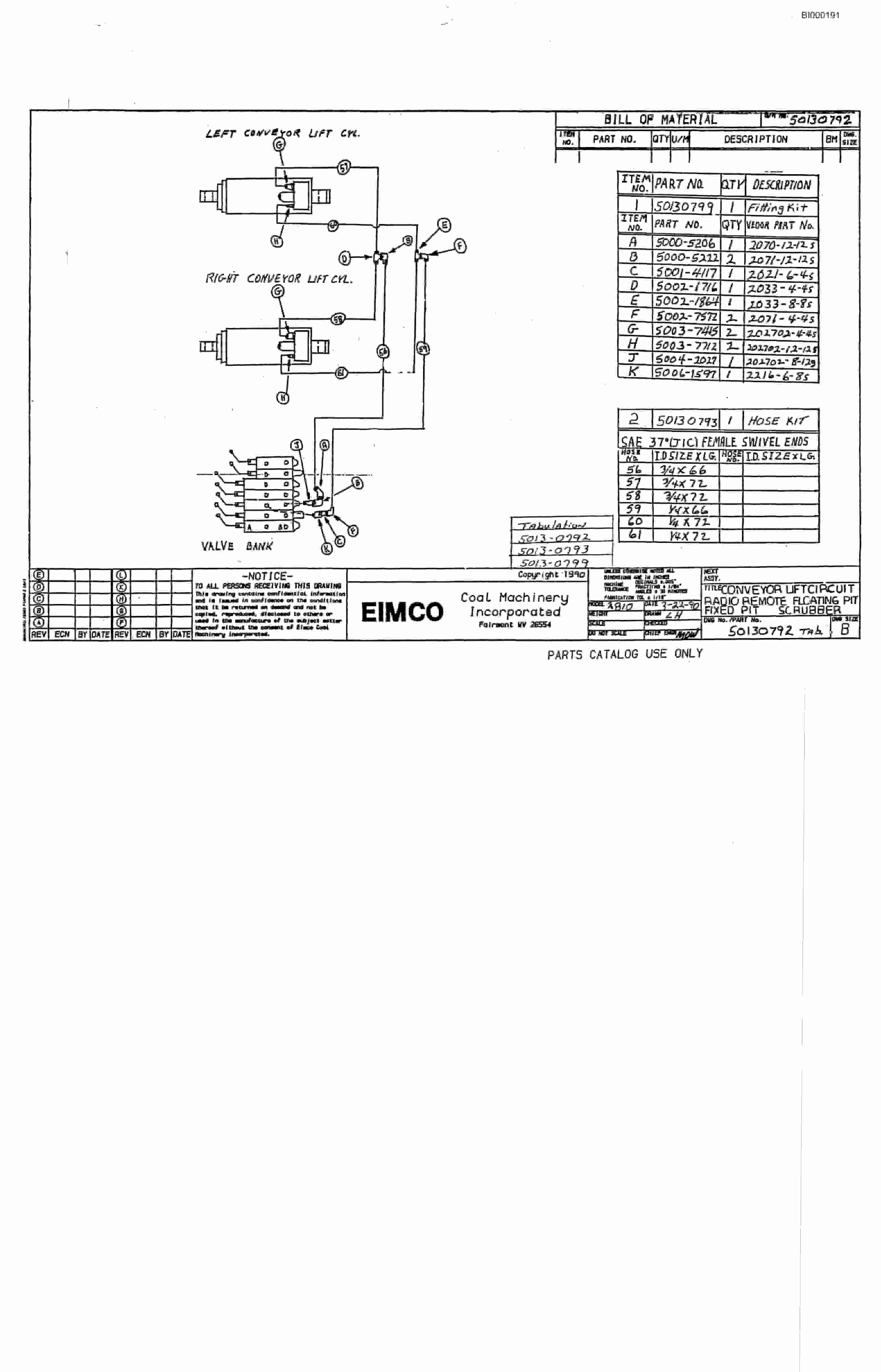 Bucyrus 2810-0 Miner Parts Catalog BI000191-2