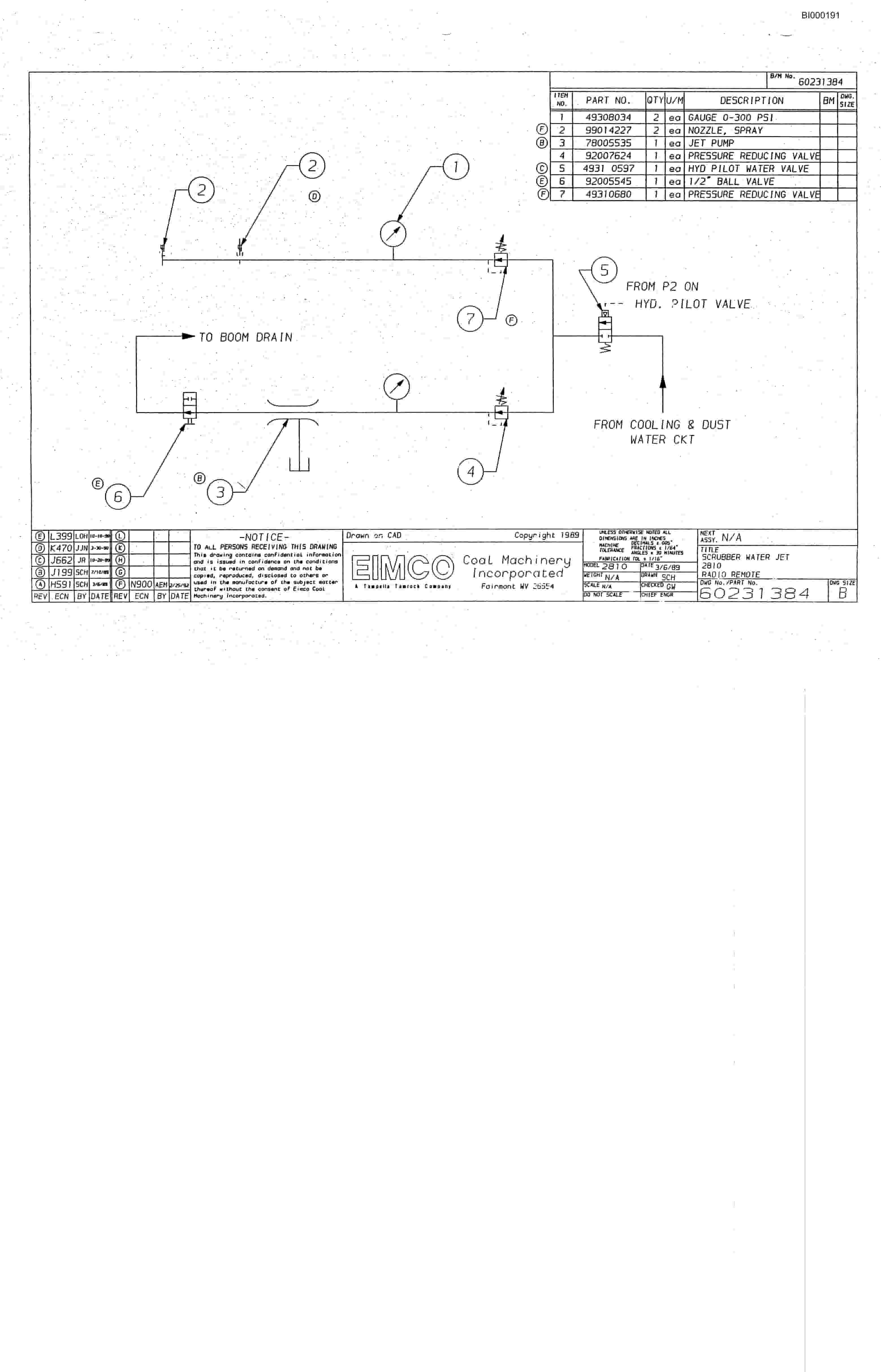 Bucyrus 2810-0 Miner Parts Catalog BI000191-4
