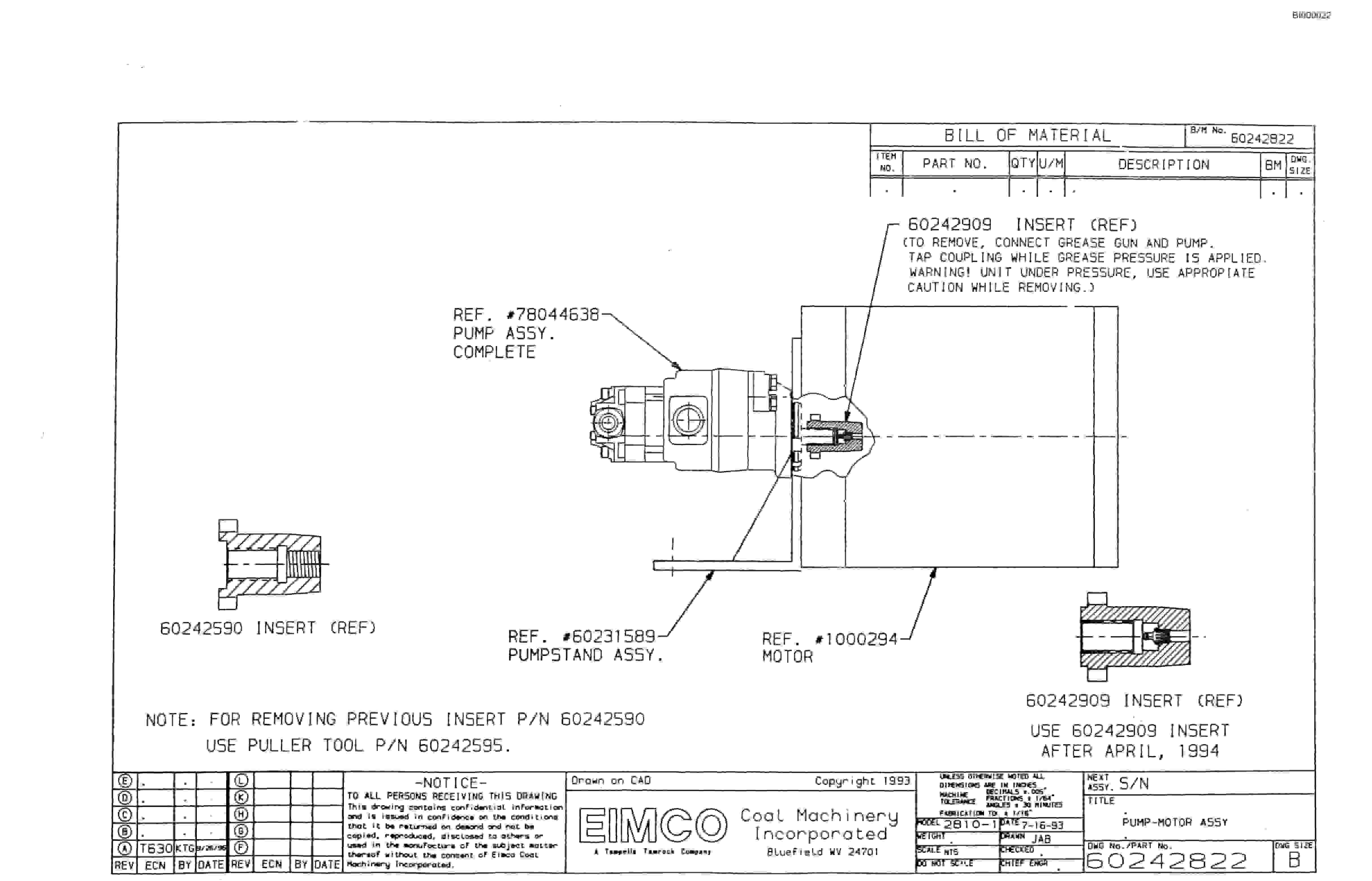 Bucyrus 2810-0 Wethead Miner Parts Catalog BI000022 70880154-2