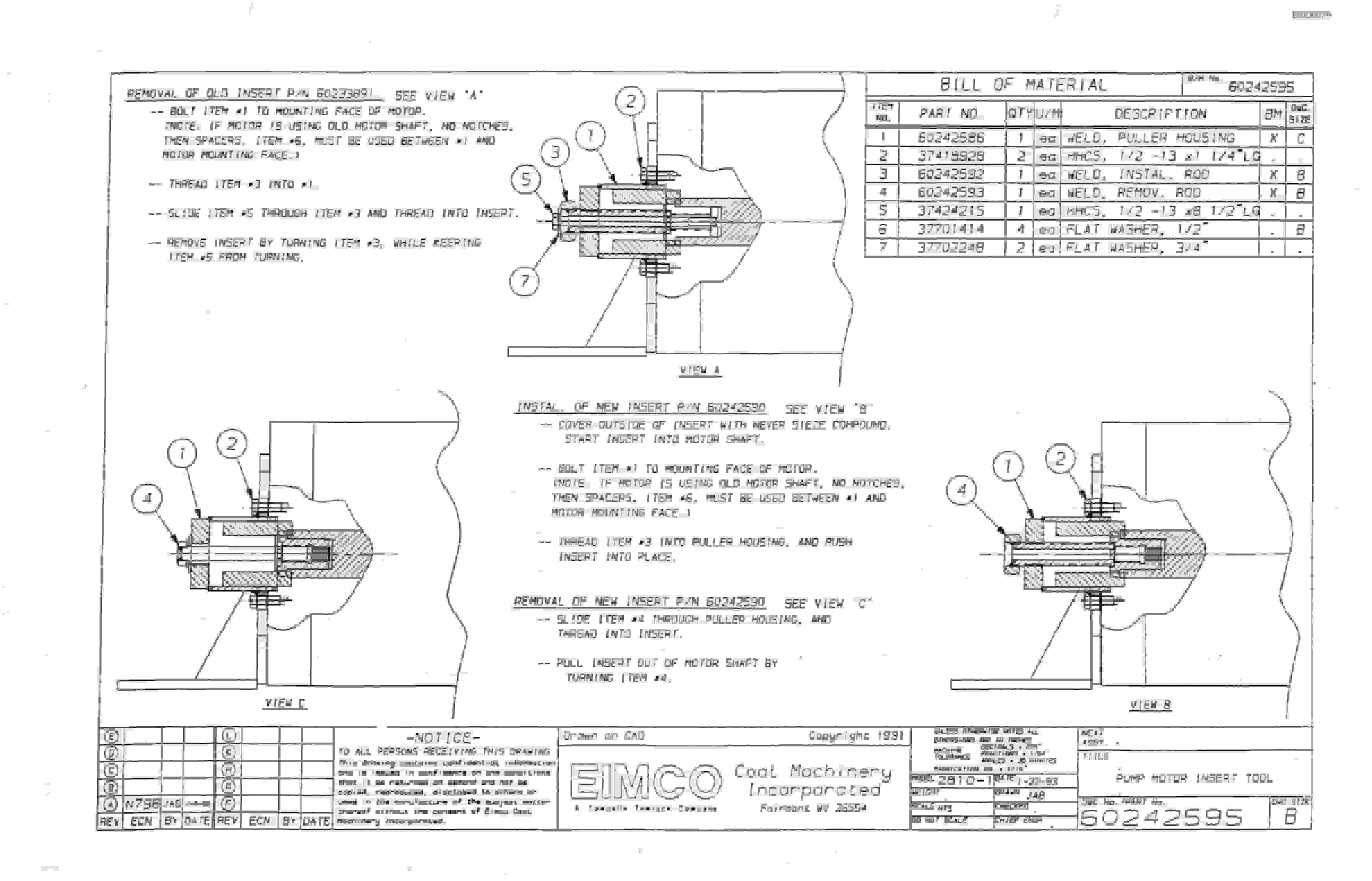 Bucyrus 2810-0 Wethead Miner Parts Catalog BI000079-2