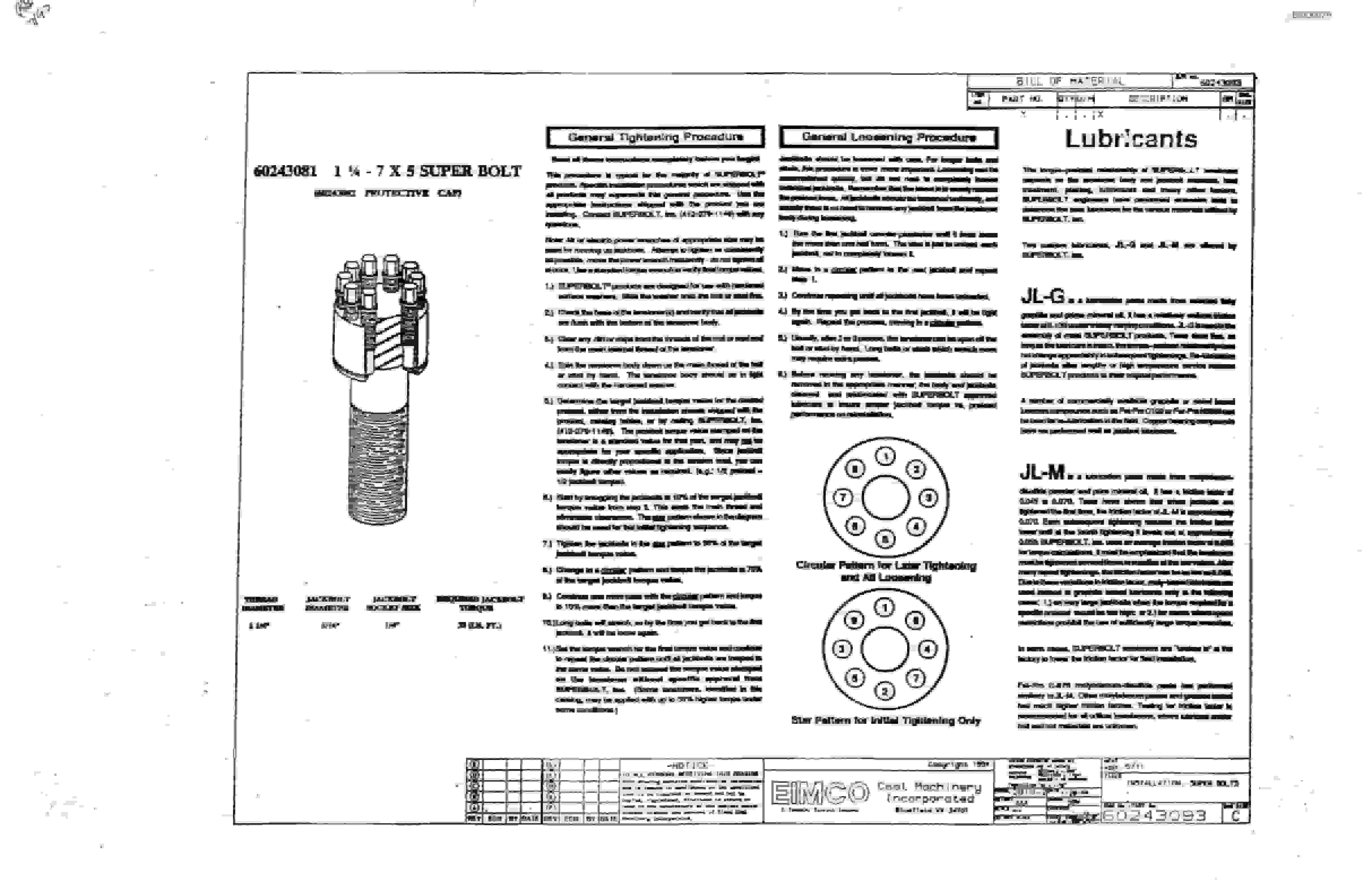 Bucyrus 2810-0 Wethead Miner Parts Catalog BI000079-5