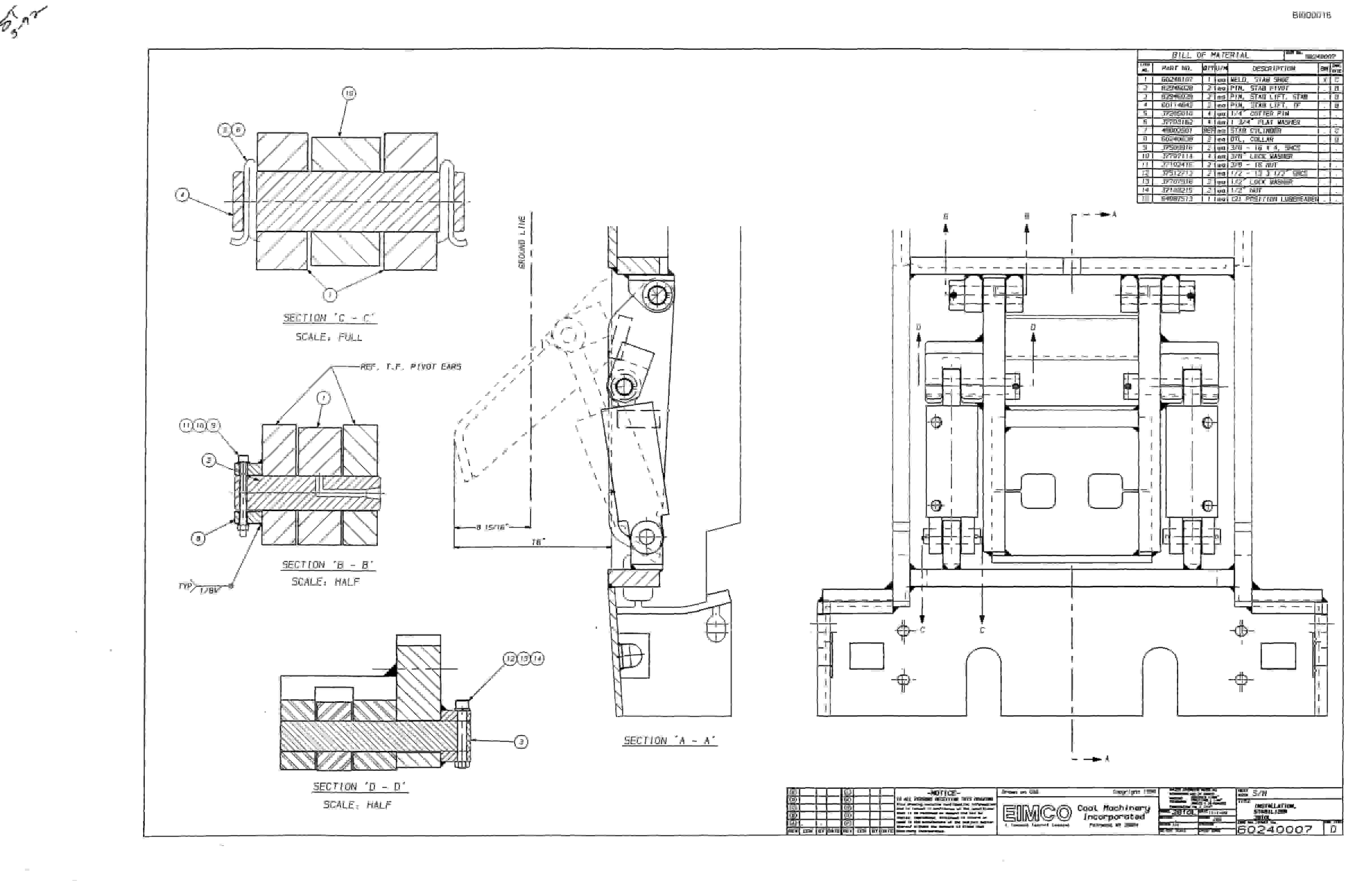 Bucyrus 2810-1 Drum Miner Parts Catalog BI000018-3