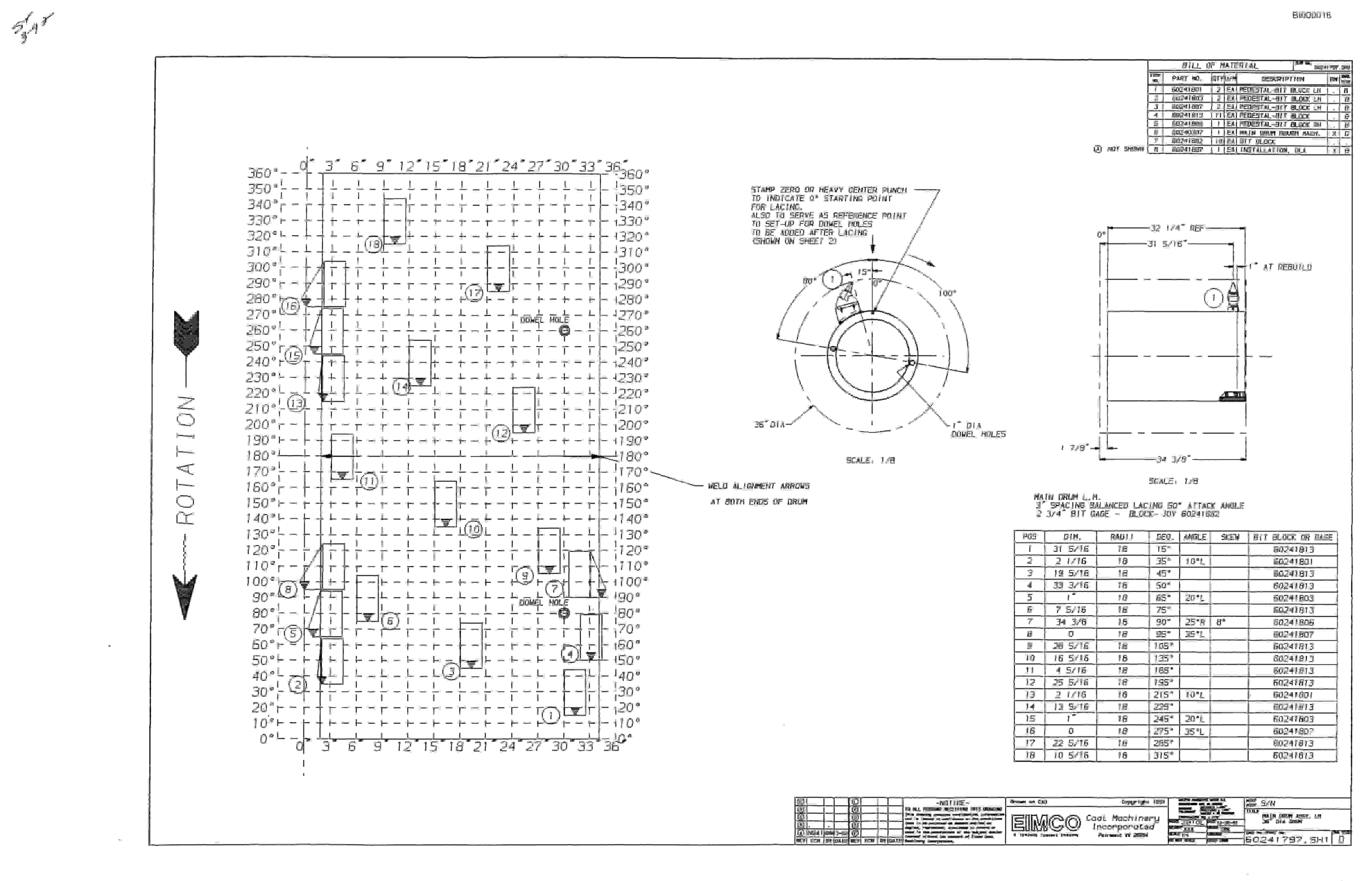 Bucyrus 2810-1 Drum Miner Parts Catalog BI000018-4