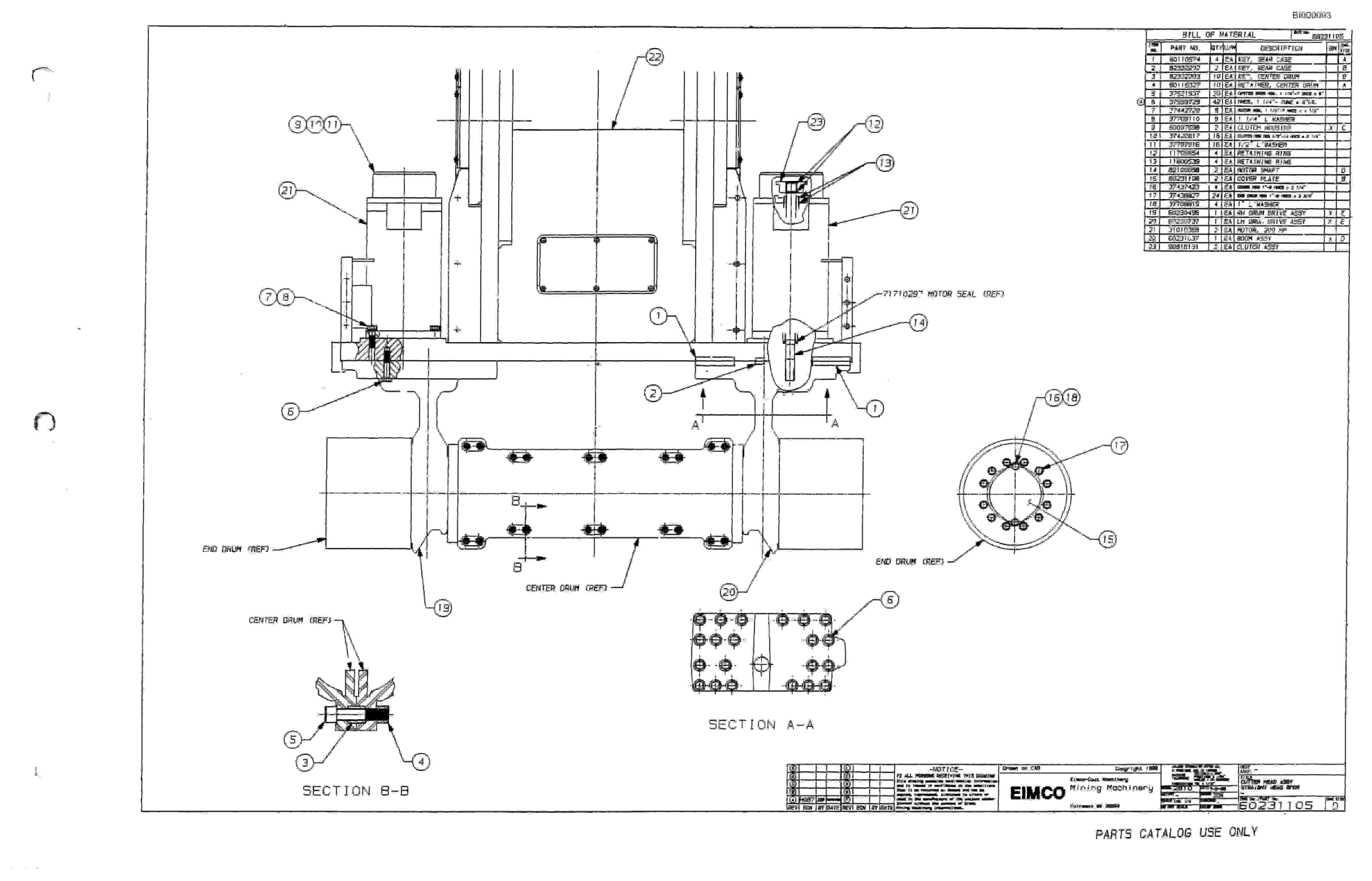 Bucyrus 2810-1 Drum Miner Parts Catalog BI000093-4