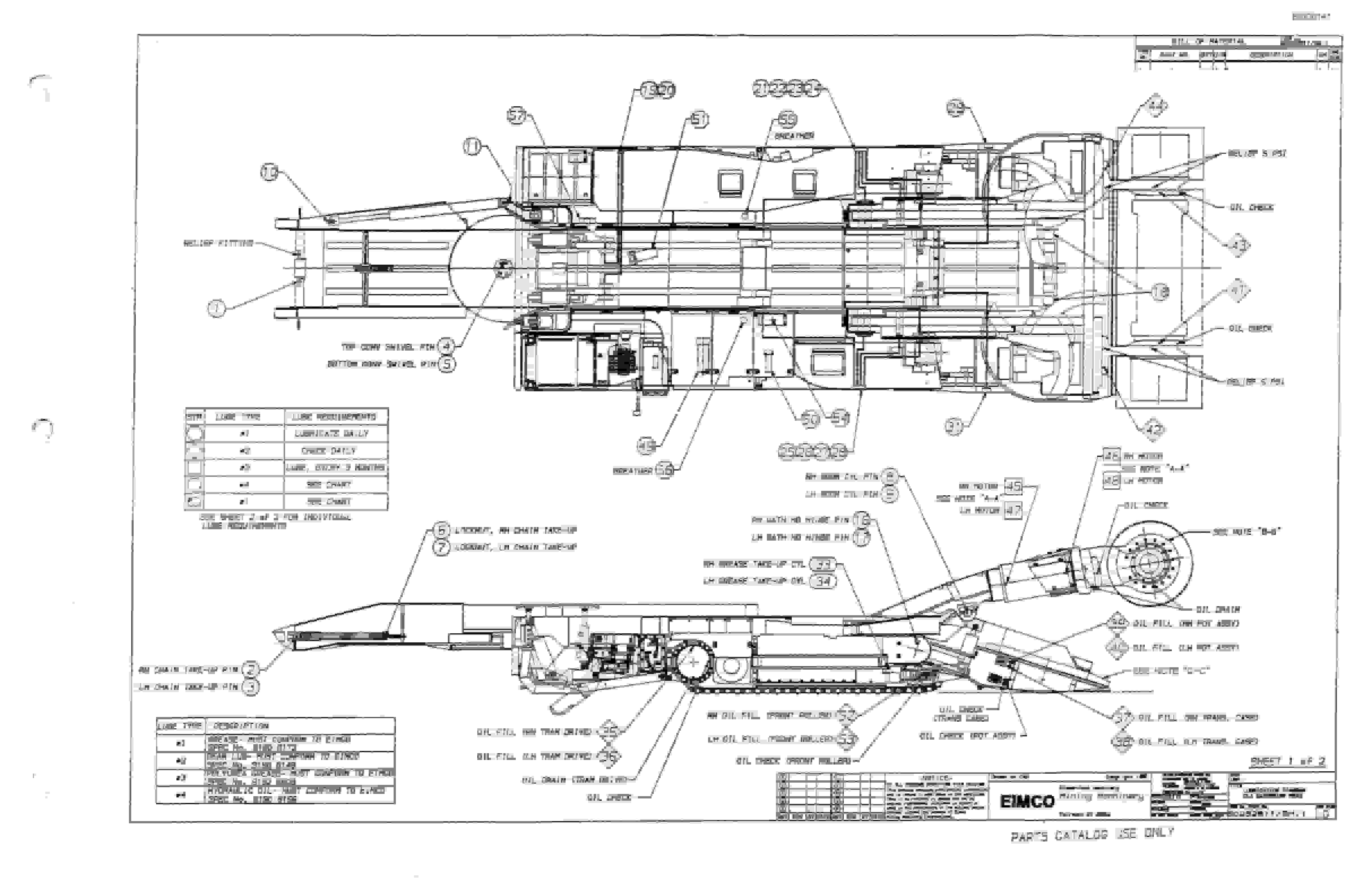Bucyrus 2810-1 Drum Miner Parts Catalog BI000141-2