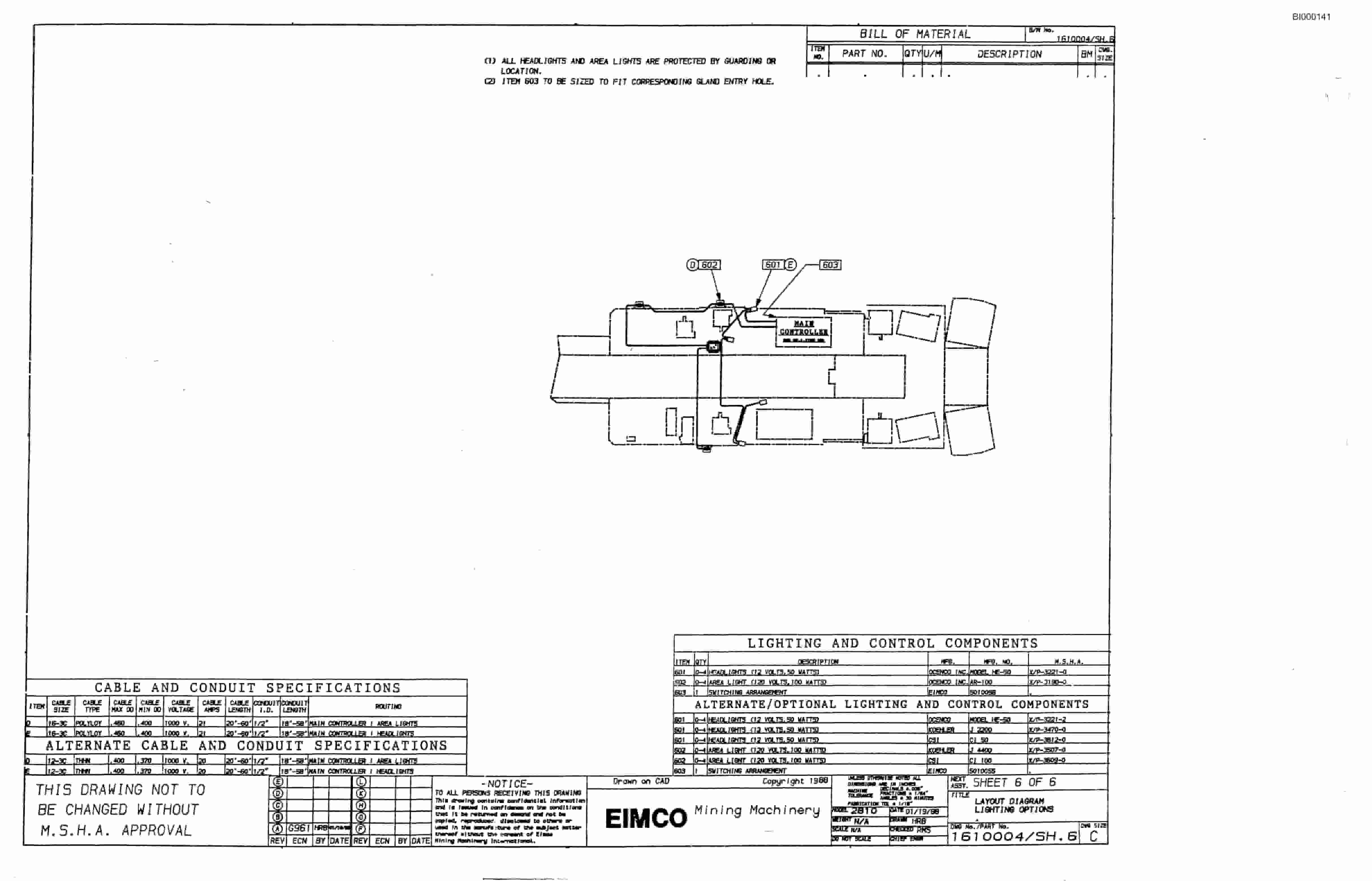 Bucyrus 2810-1 Drum Miner Parts Catalog BI000141-3