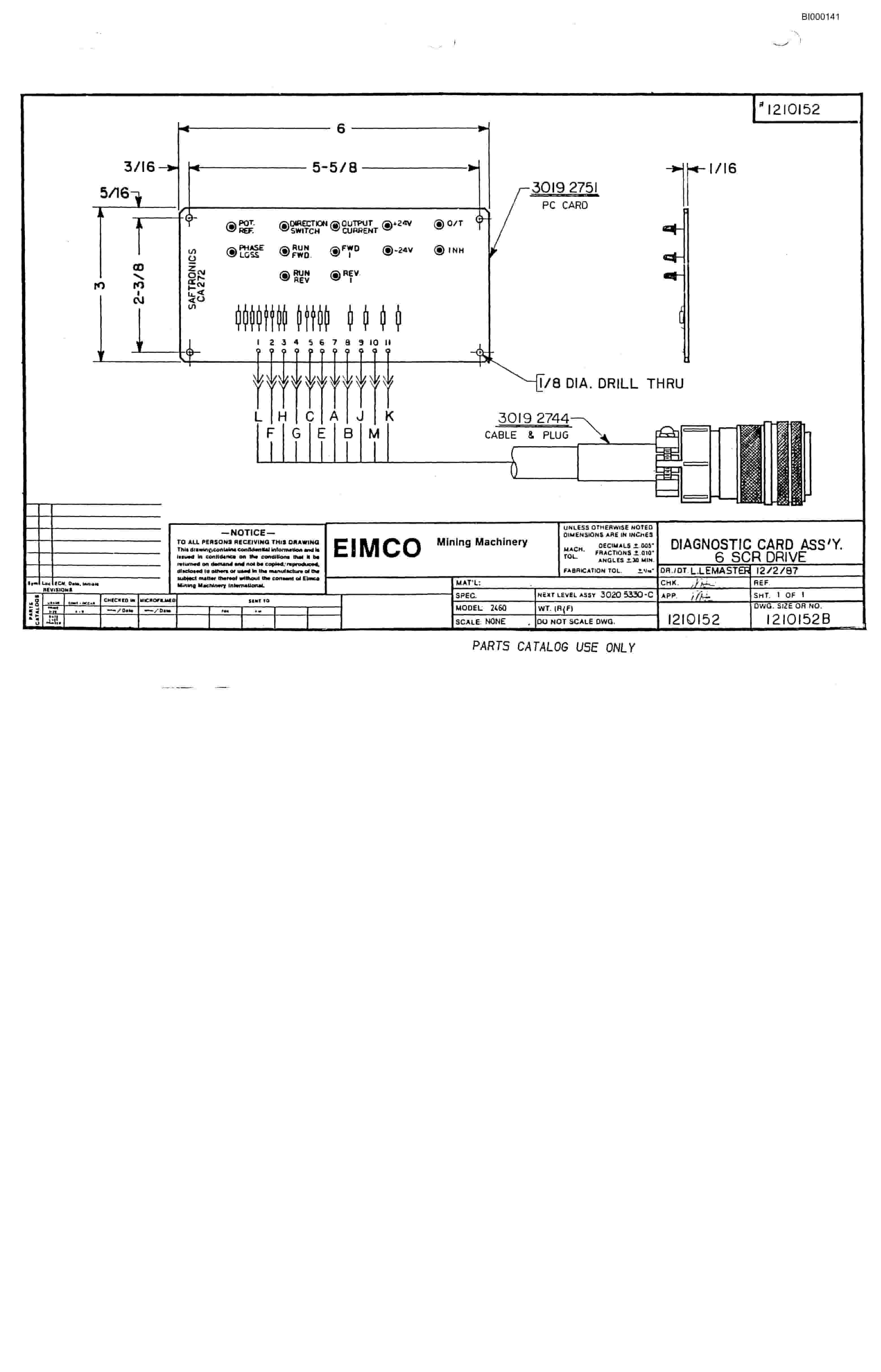 Bucyrus 2810-1 Drum Miner Parts Catalog BI000141-4