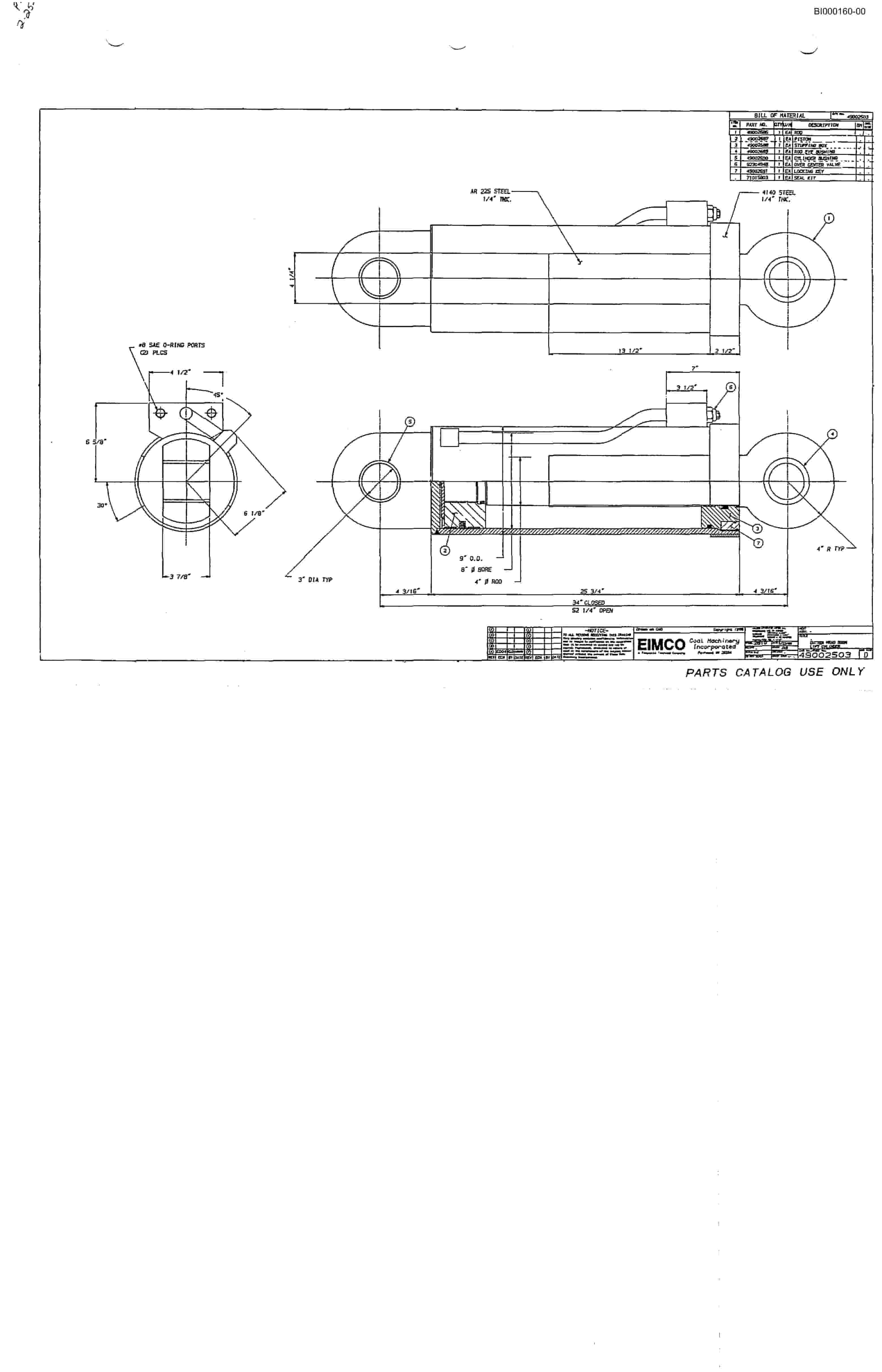Bucyrus 2810-1 Drum Miner Parts Catalog BI000160-2