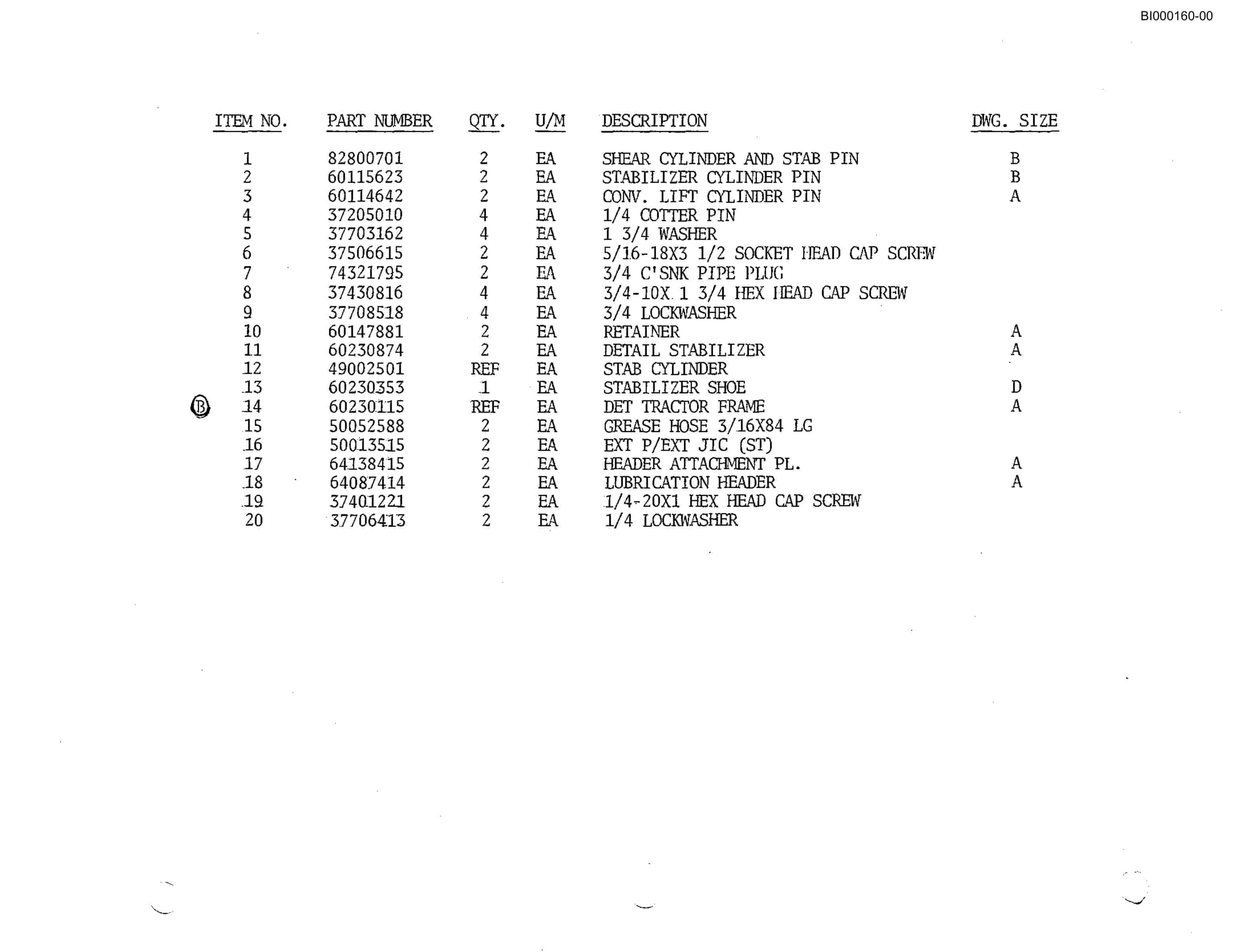 Bucyrus 2810-1 Drum Miner Parts Catalog BI000160-3