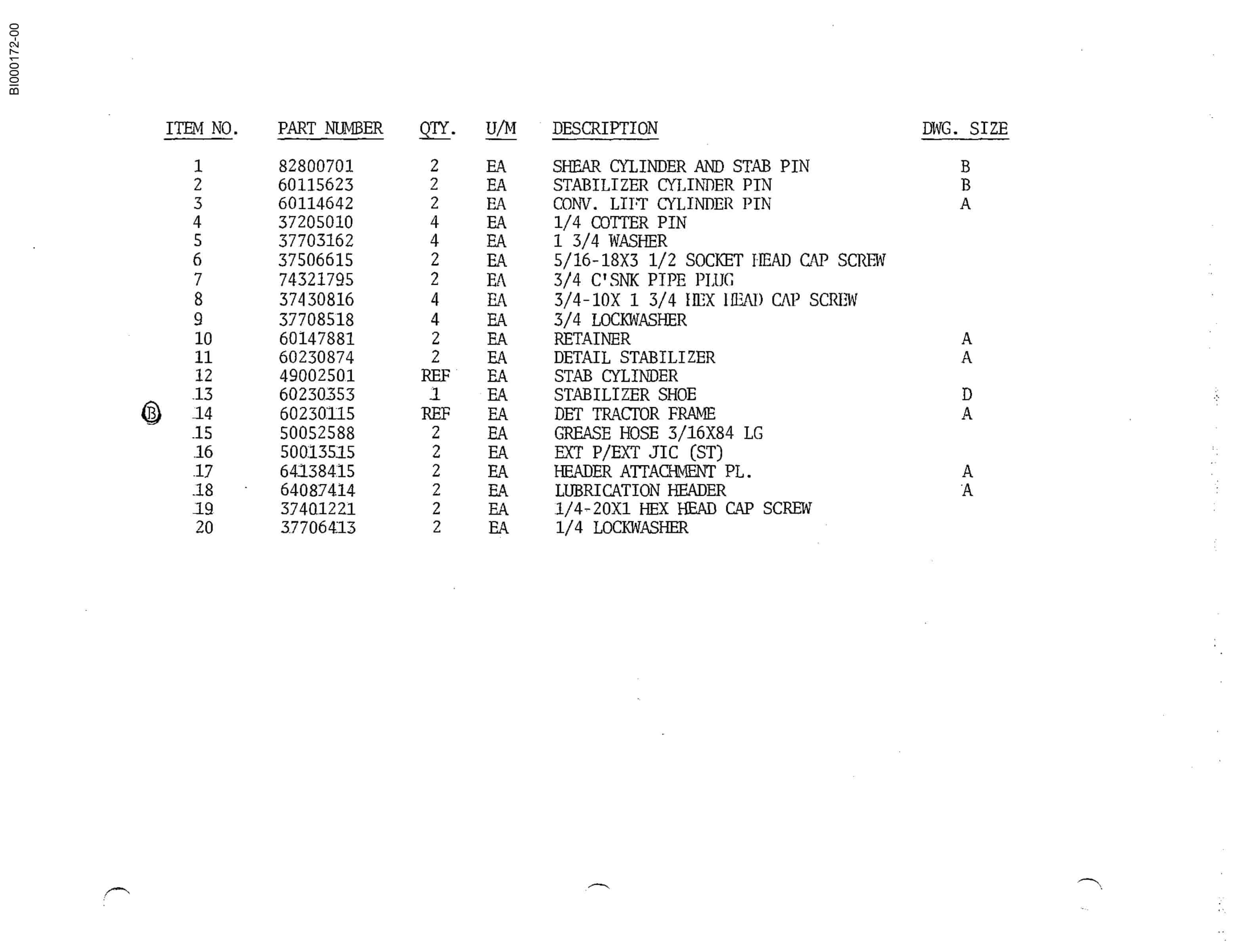 Bucyrus 2810-1 Drum Miner Parts Catalog BI000172-3