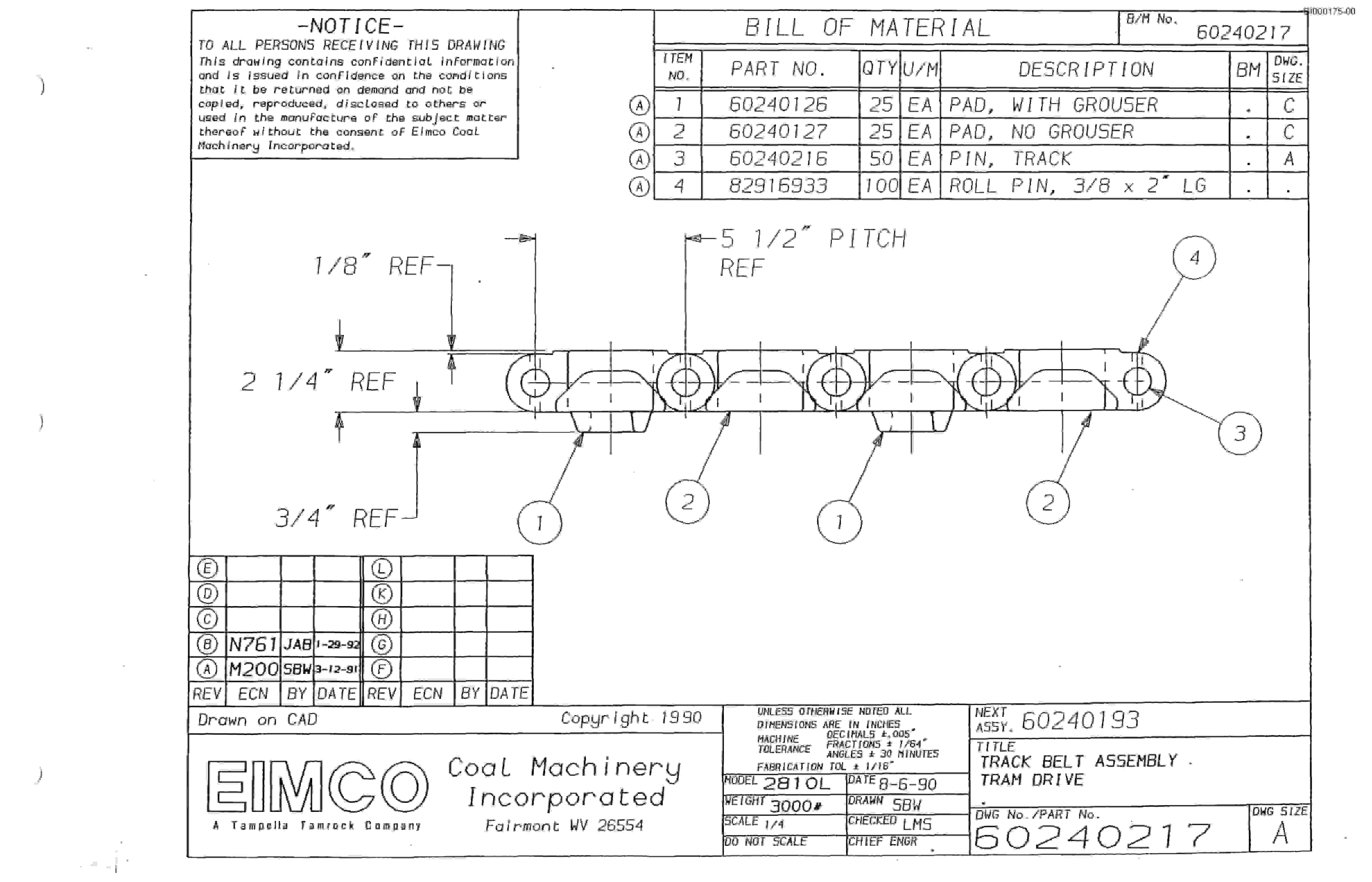 Bucyrus 2810-1 Drum Miner Parts Catalog BI000175-3