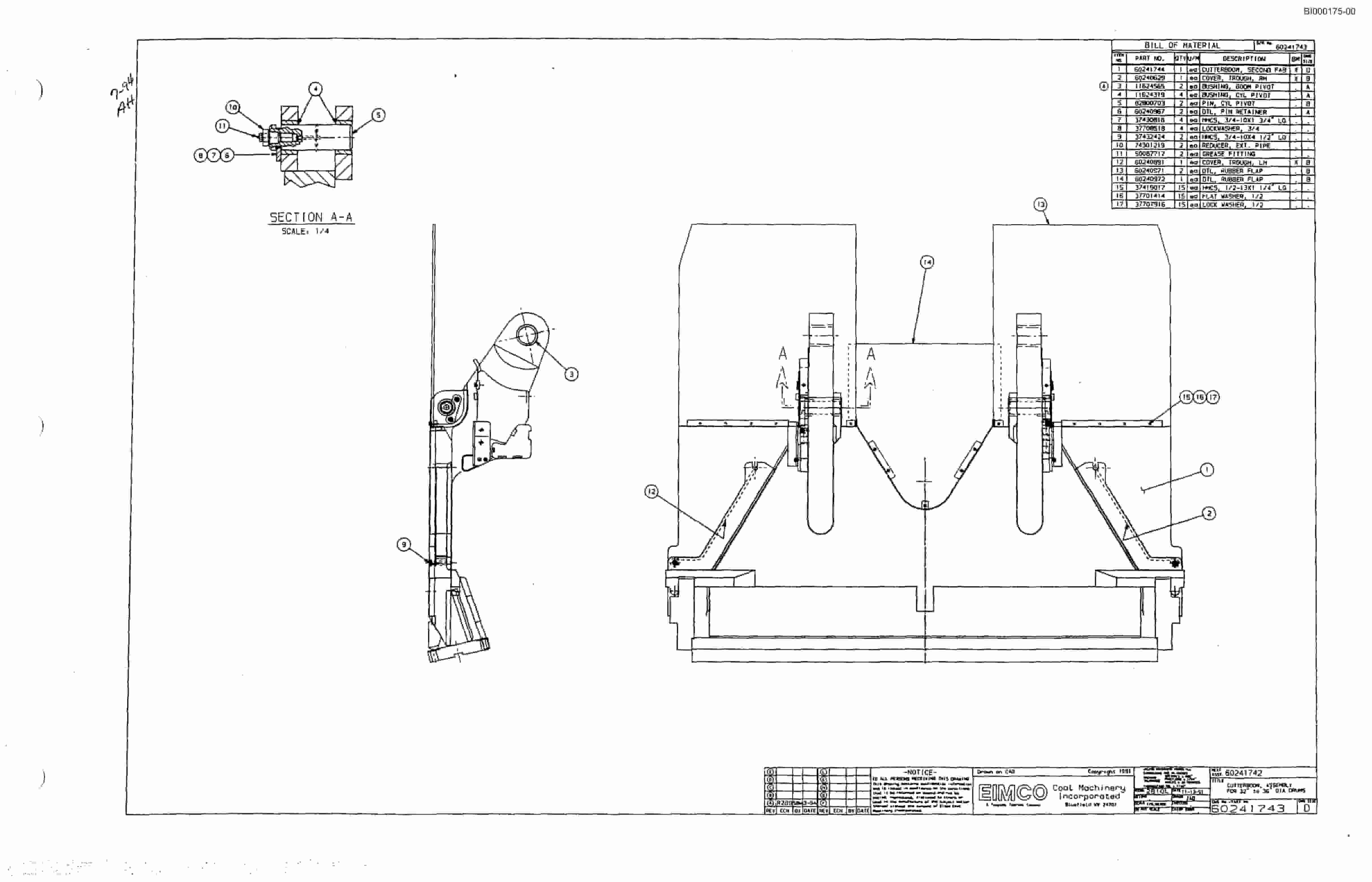 Bucyrus 2810-1 Drum Miner Parts Catalog BI000175-5