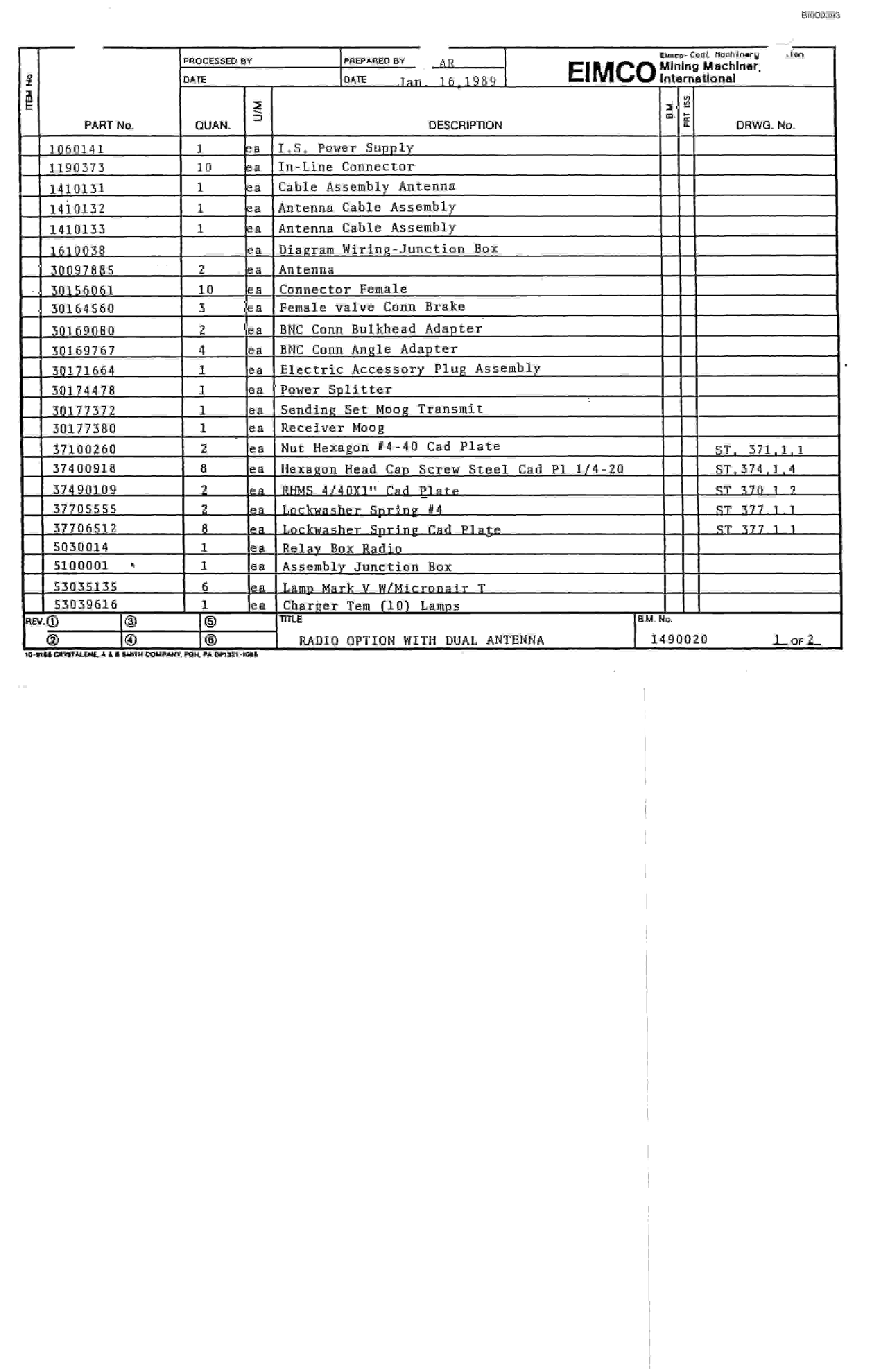Bucyrus 2810-1 Drum Miner Parts Catalog BI000393-5
