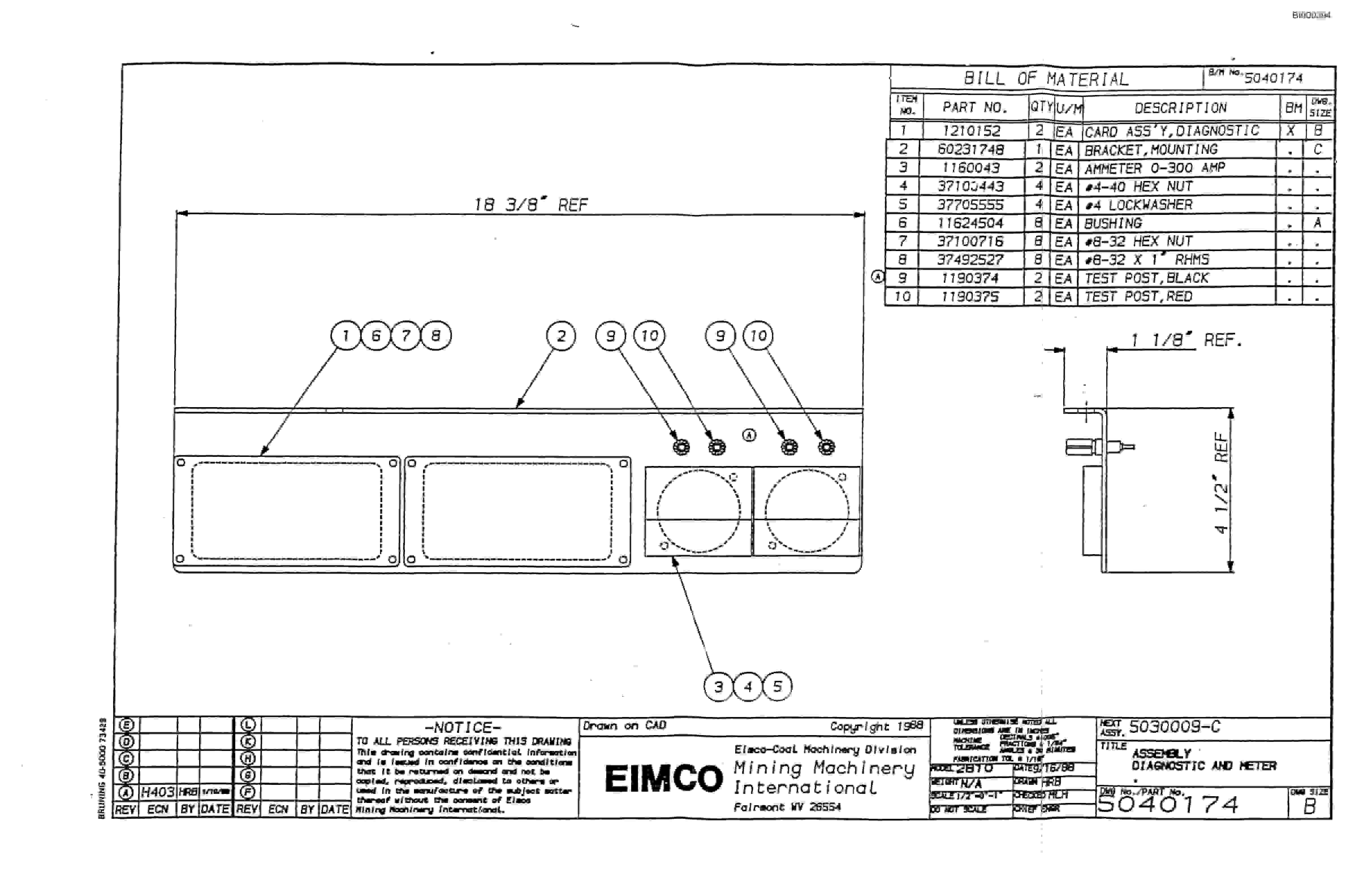 Bucyrus 2810-1 Drum Miner Parts Catalog BI000394-3
