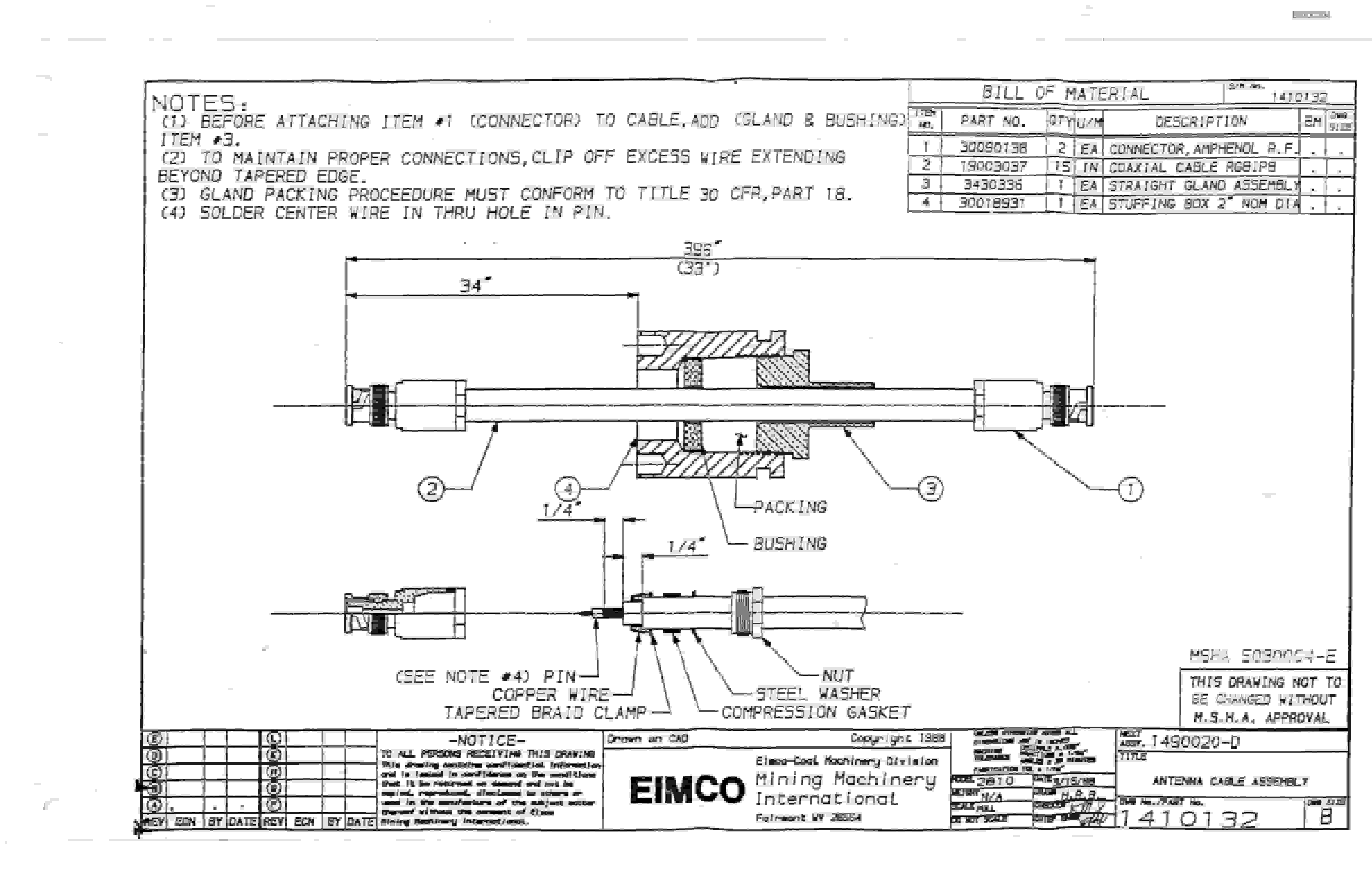 Bucyrus 2810-1 Drum Miner Parts Catalog BI000394-5