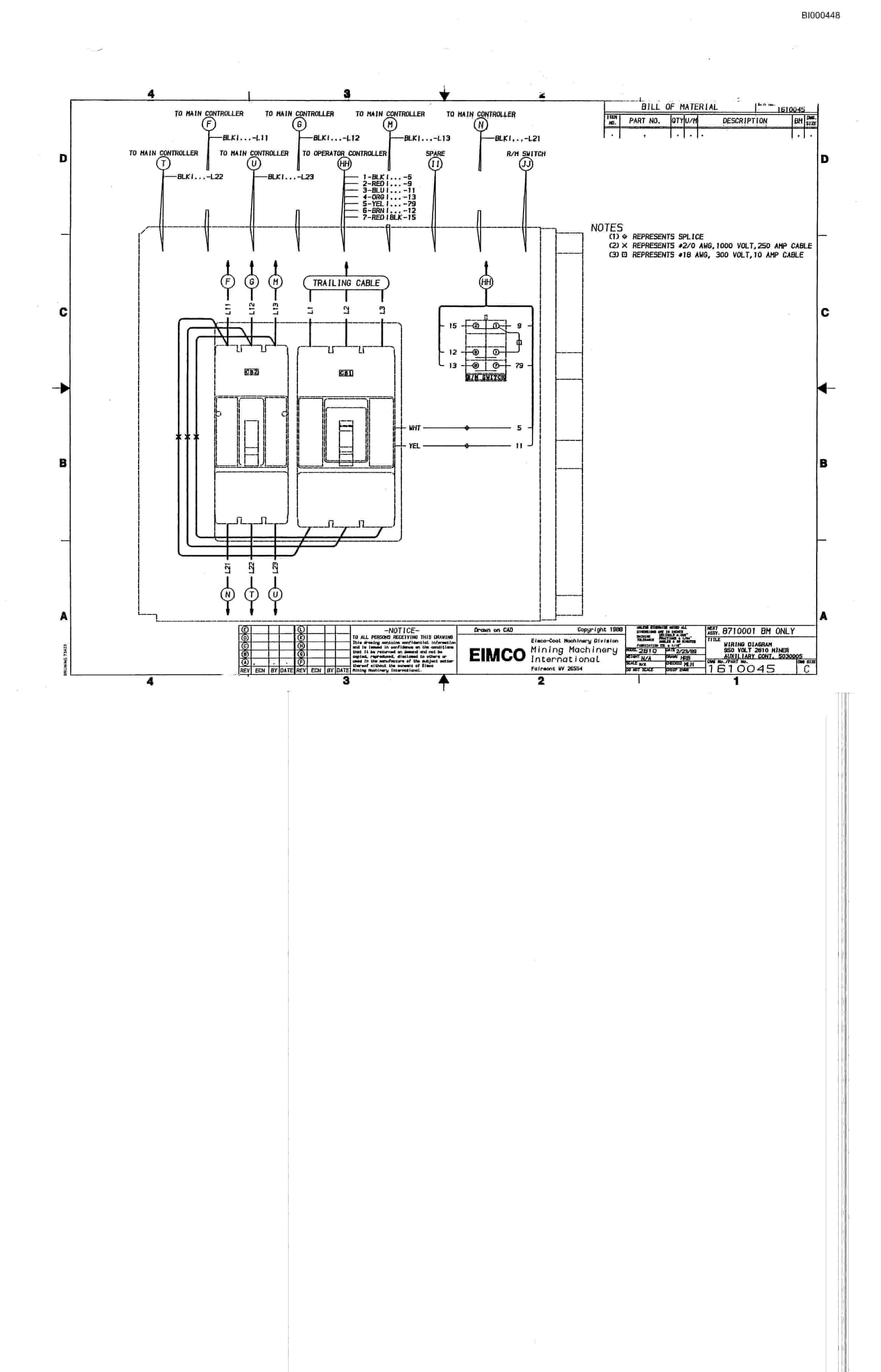 Bucyrus 2810-1 Drum Miner Parts Catalog BI000448-2