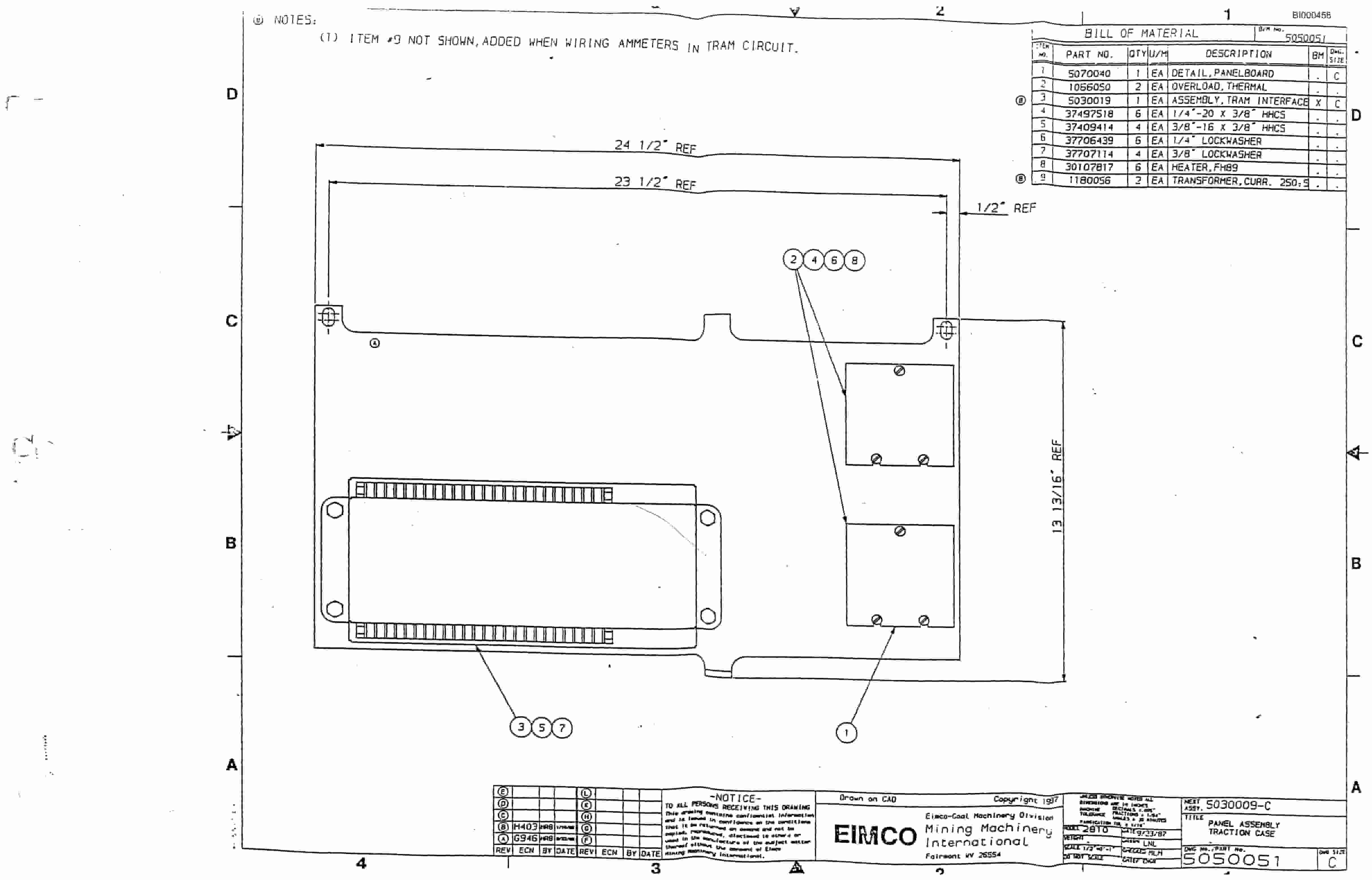 Bucyrus 2810-1 Drum Miner Parts Catalog BI000458-3