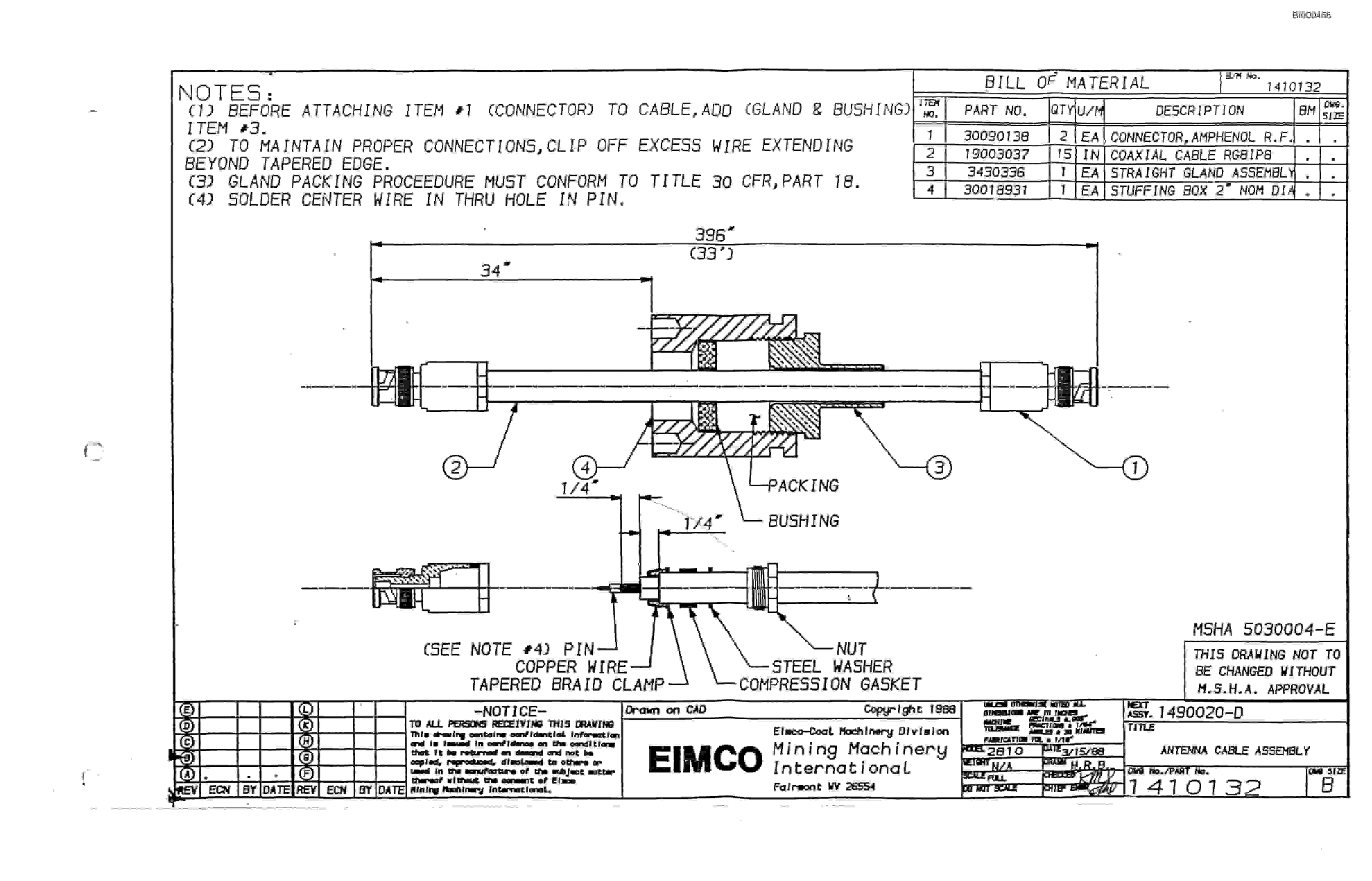 Bucyrus 2810-1 Drum Miner Parts Catalog BI000458-5