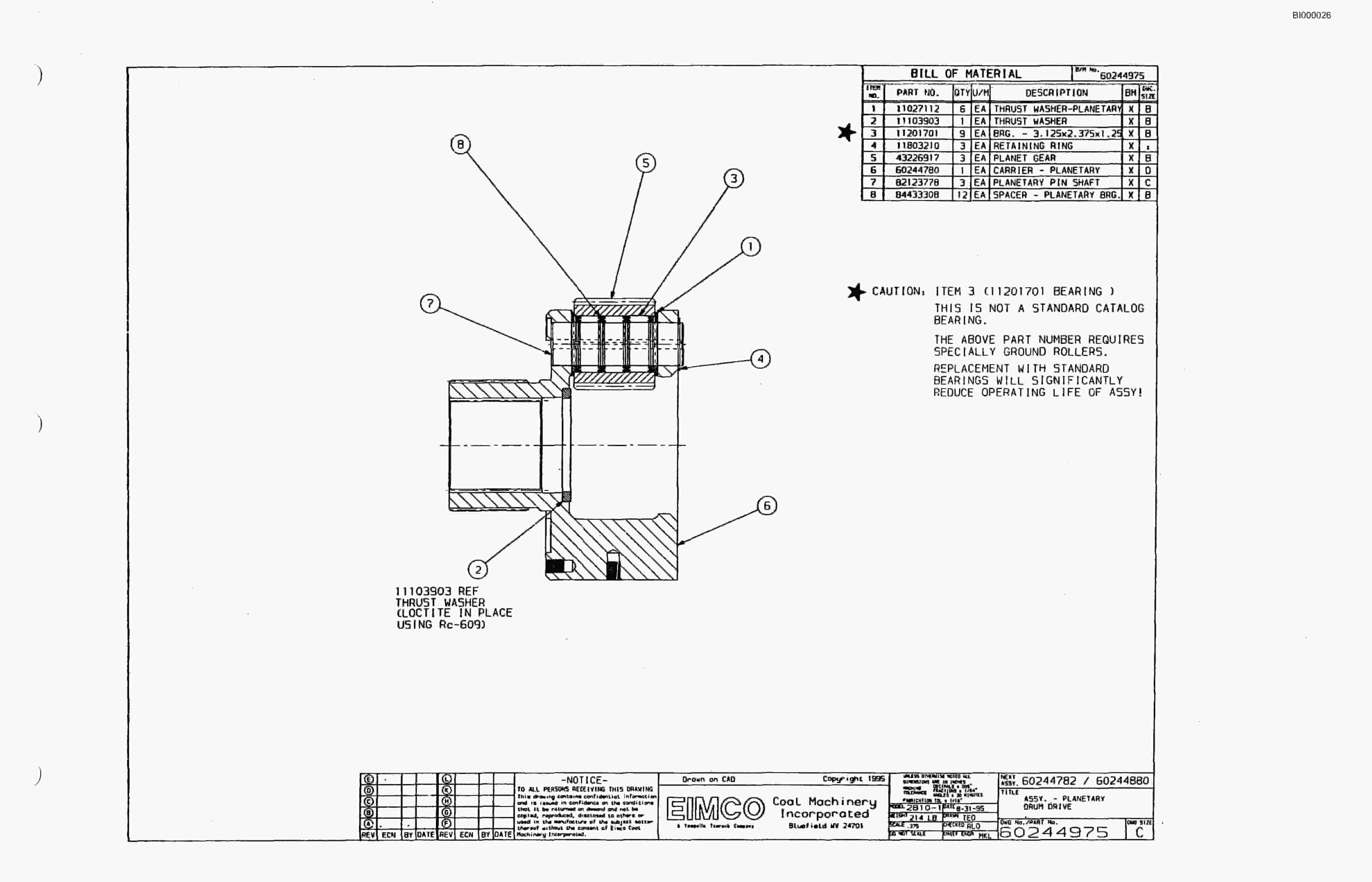Bucyrus 2810-1 Miner Parts Catalog BI000026-4