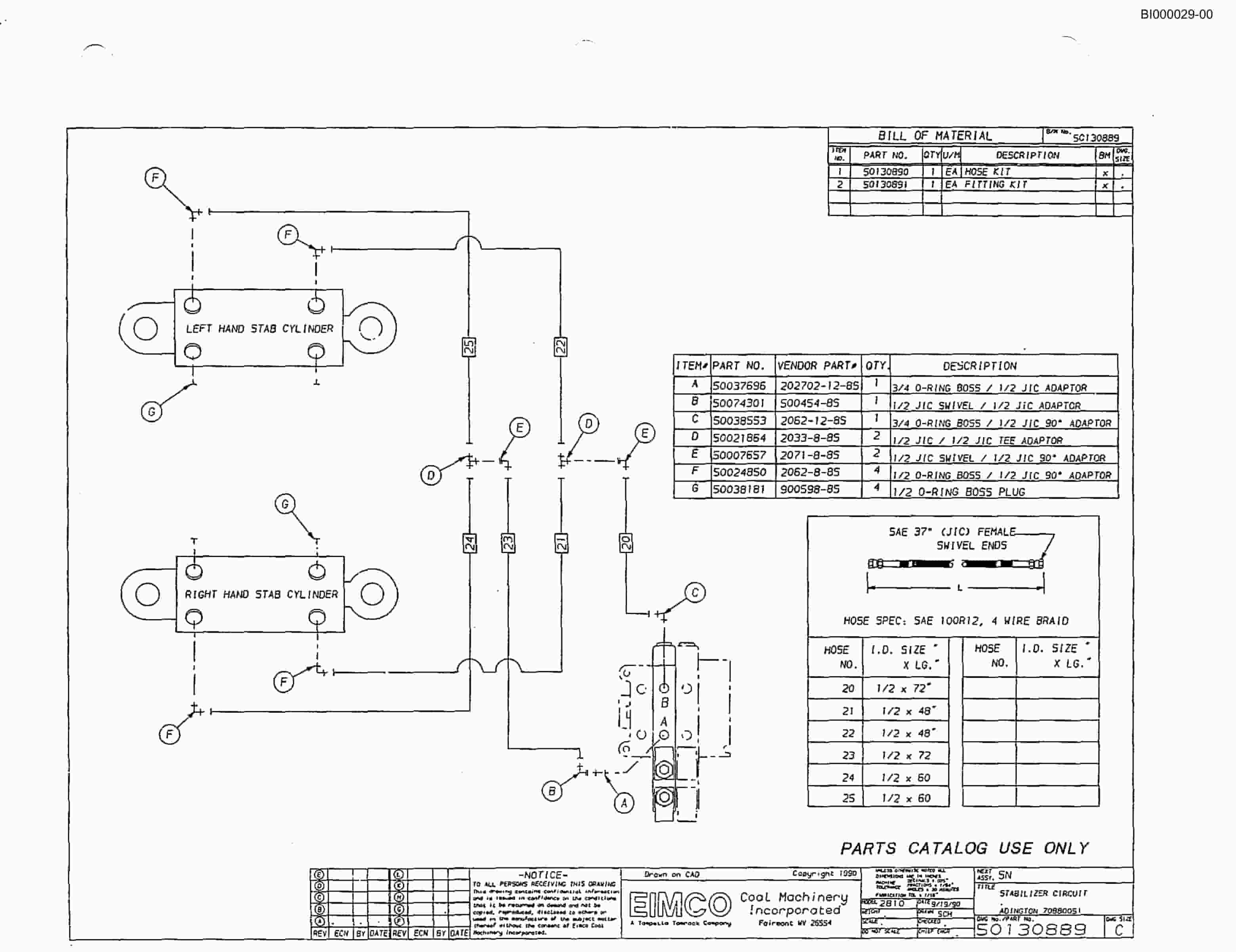 Bucyrus 2810-1 Miner Parts Catalog BI000029-2
