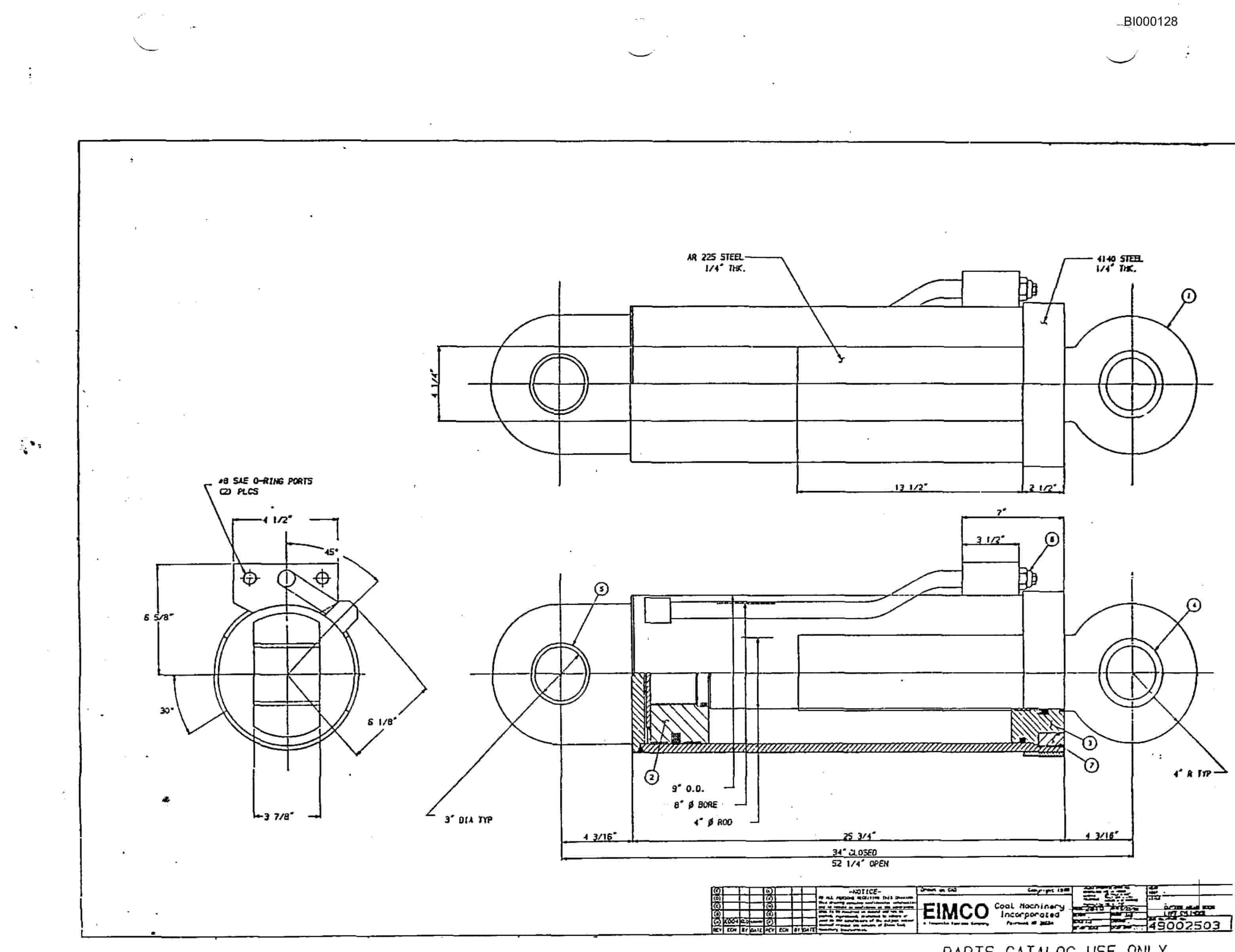 Bucyrus 2810-1 Miner Parts Catalog BI000128-2
