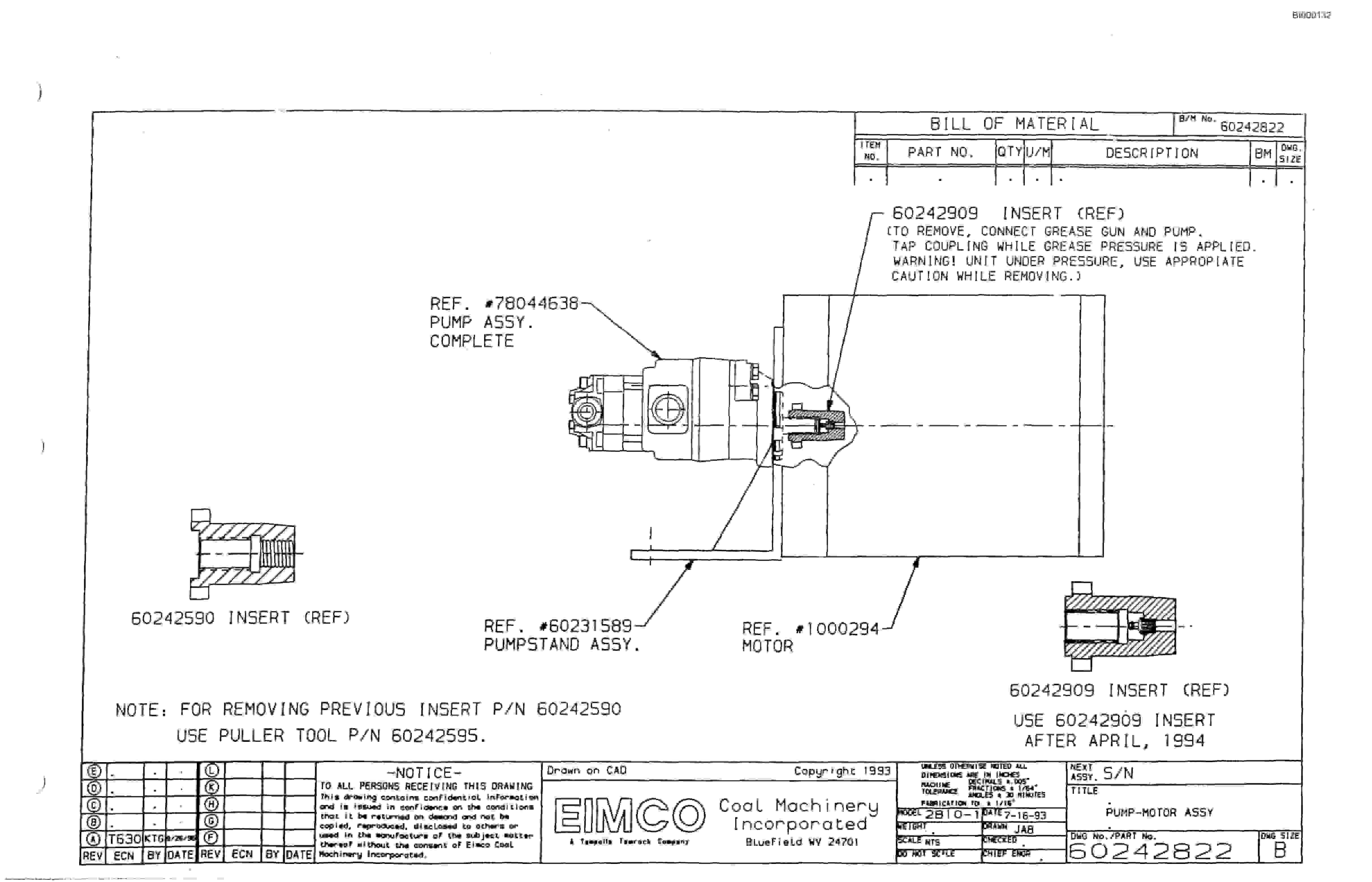 Bucyrus 2810-1 Miner Parts Catalog BI000132-2