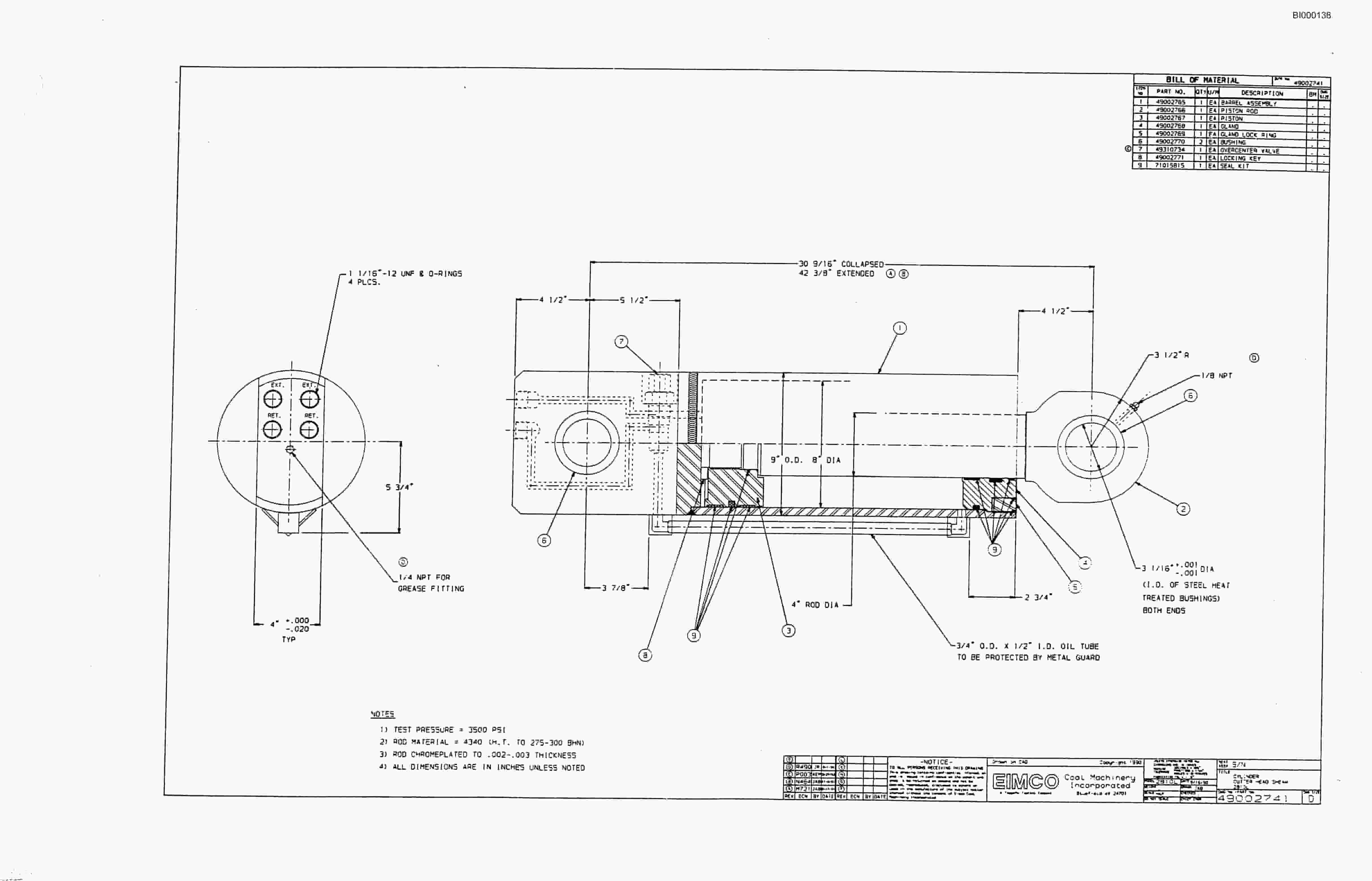 Bucyrus 2810-1 Miner Parts Catalog BI000138-2