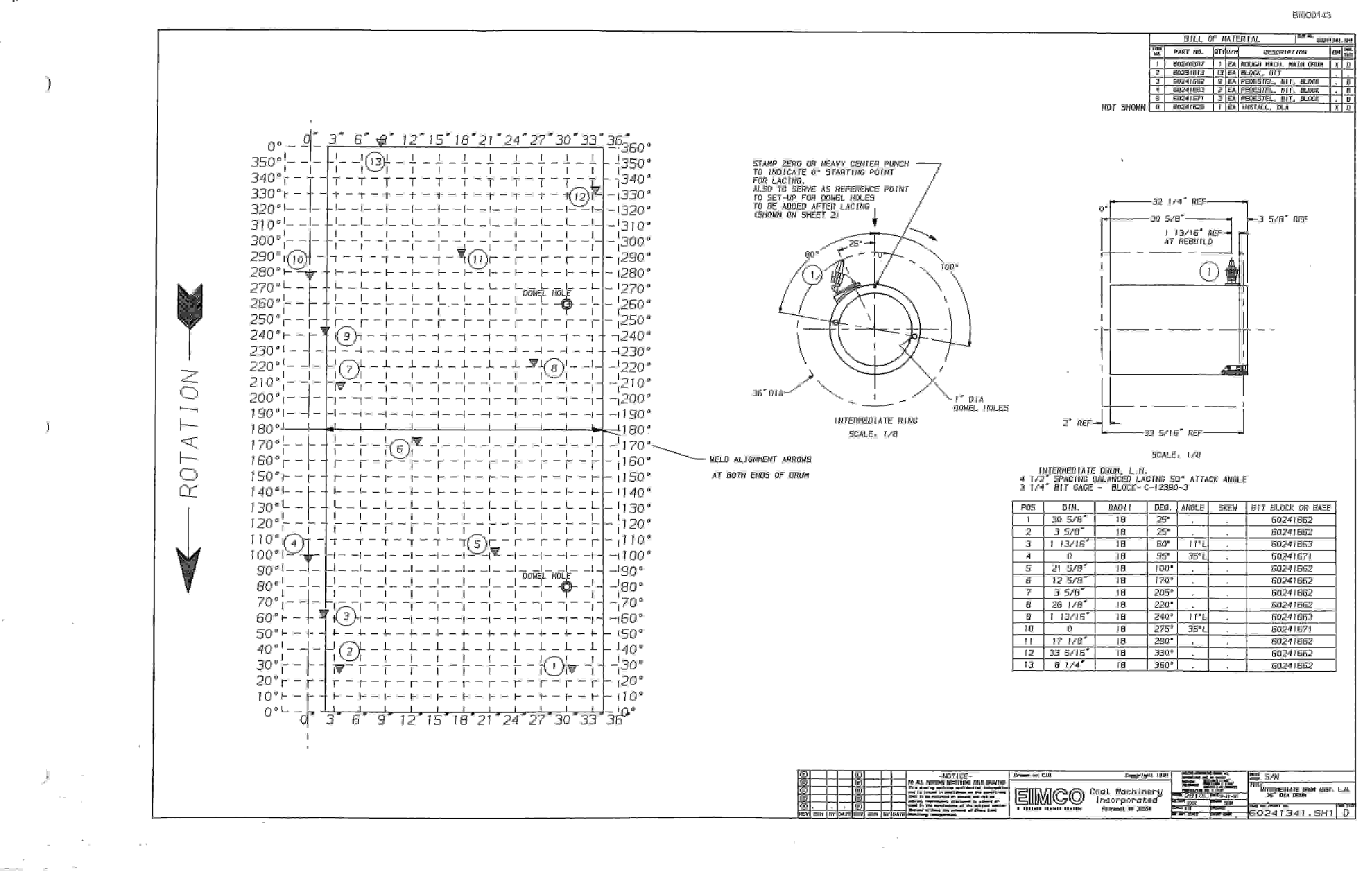 Bucyrus 2810-1 Miner Parts Catalog BI000143-4