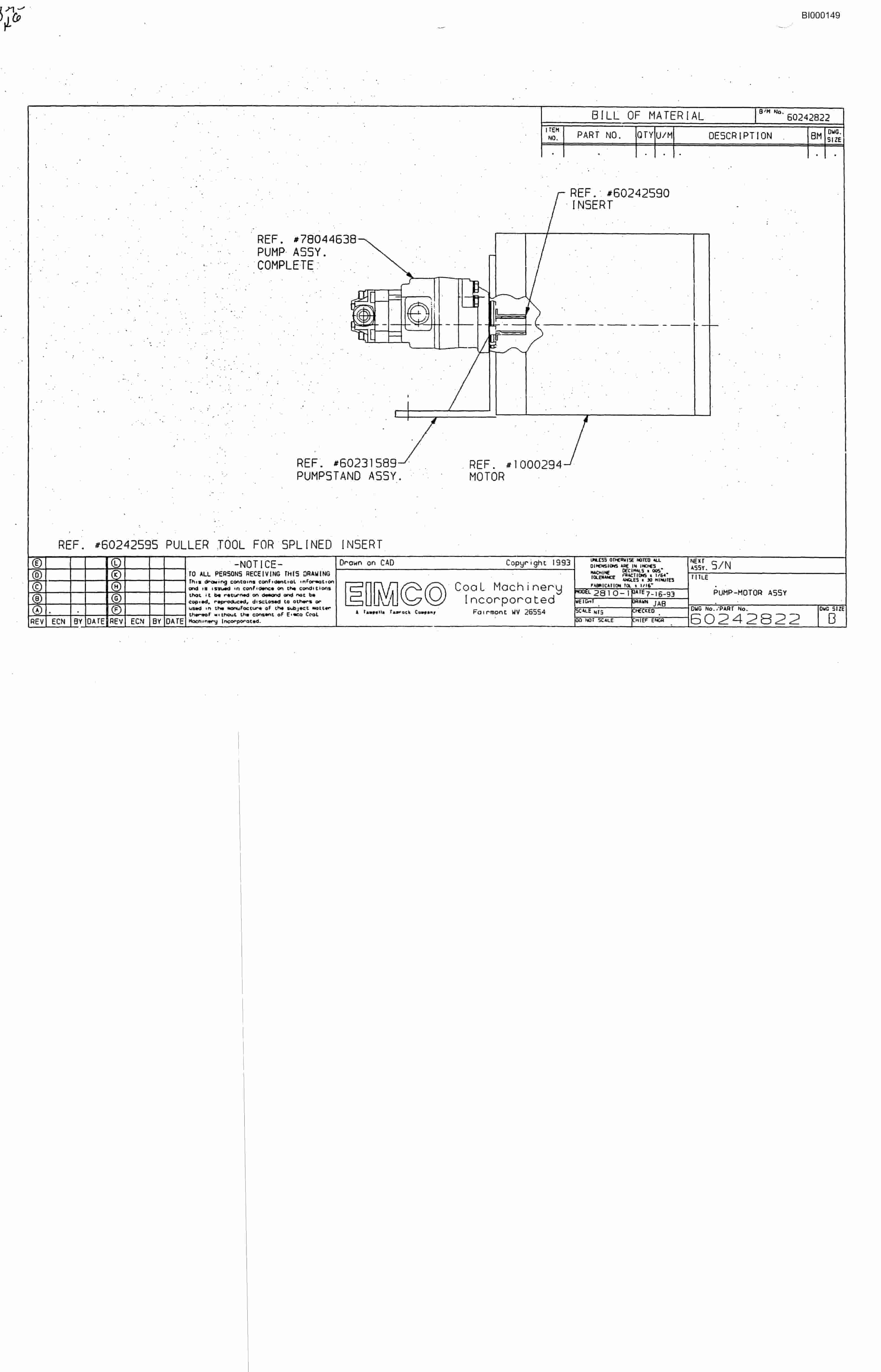 Bucyrus 2810-1 Miner Parts Catalog BI000149-2