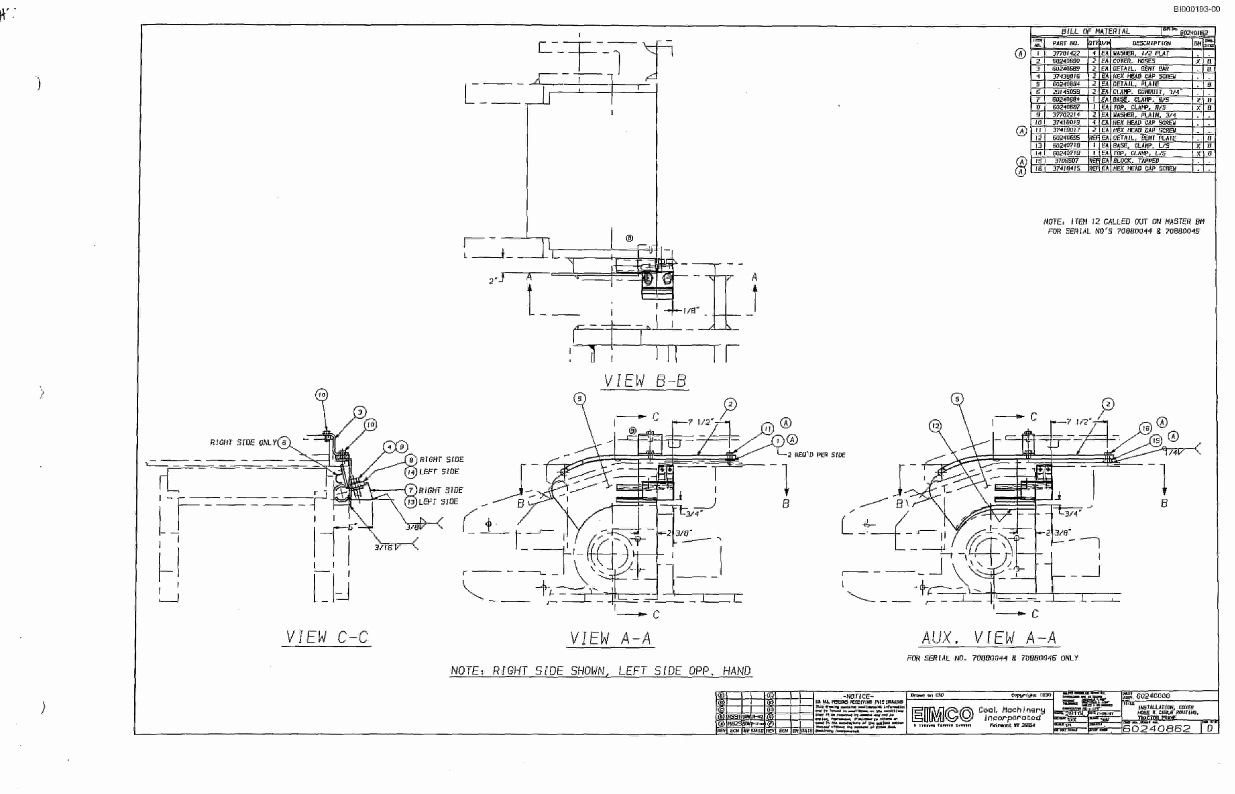 Bucyrus 2810-1 Miner Parts Catalog BI000193-3