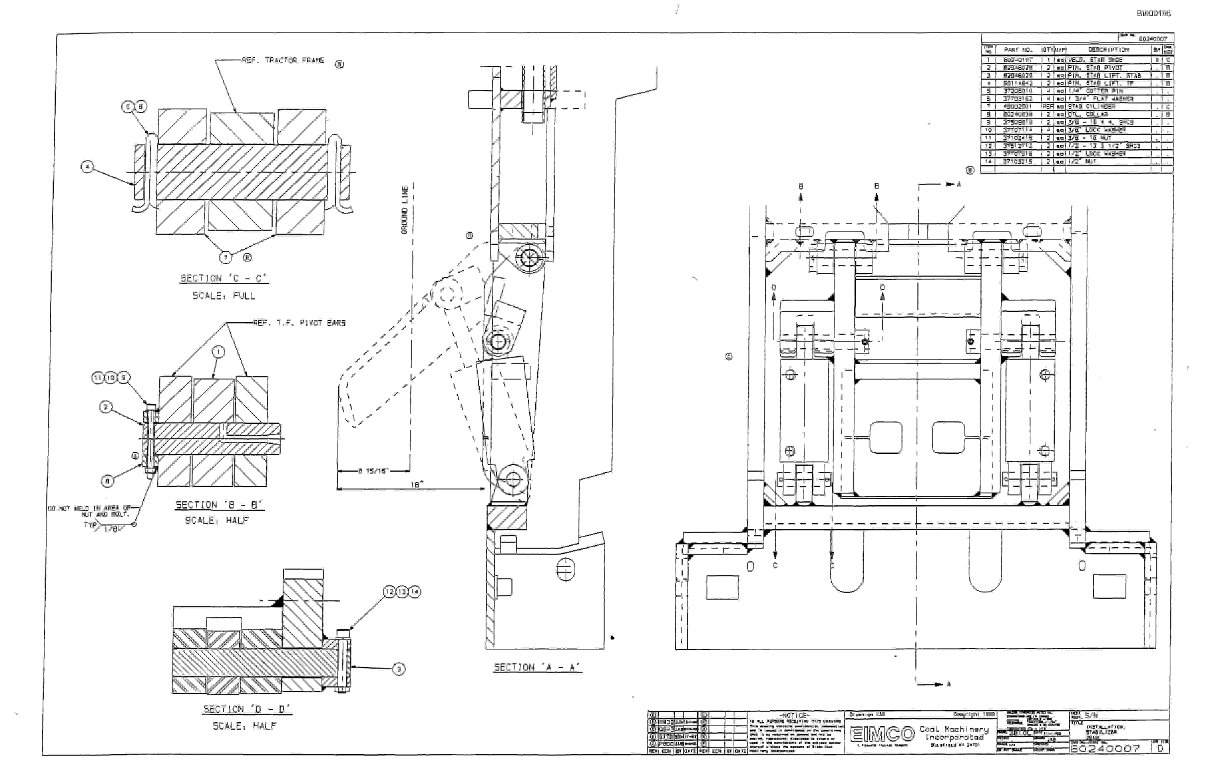 Bucyrus 2810-1 Miner Parts Catalog BI000196-3