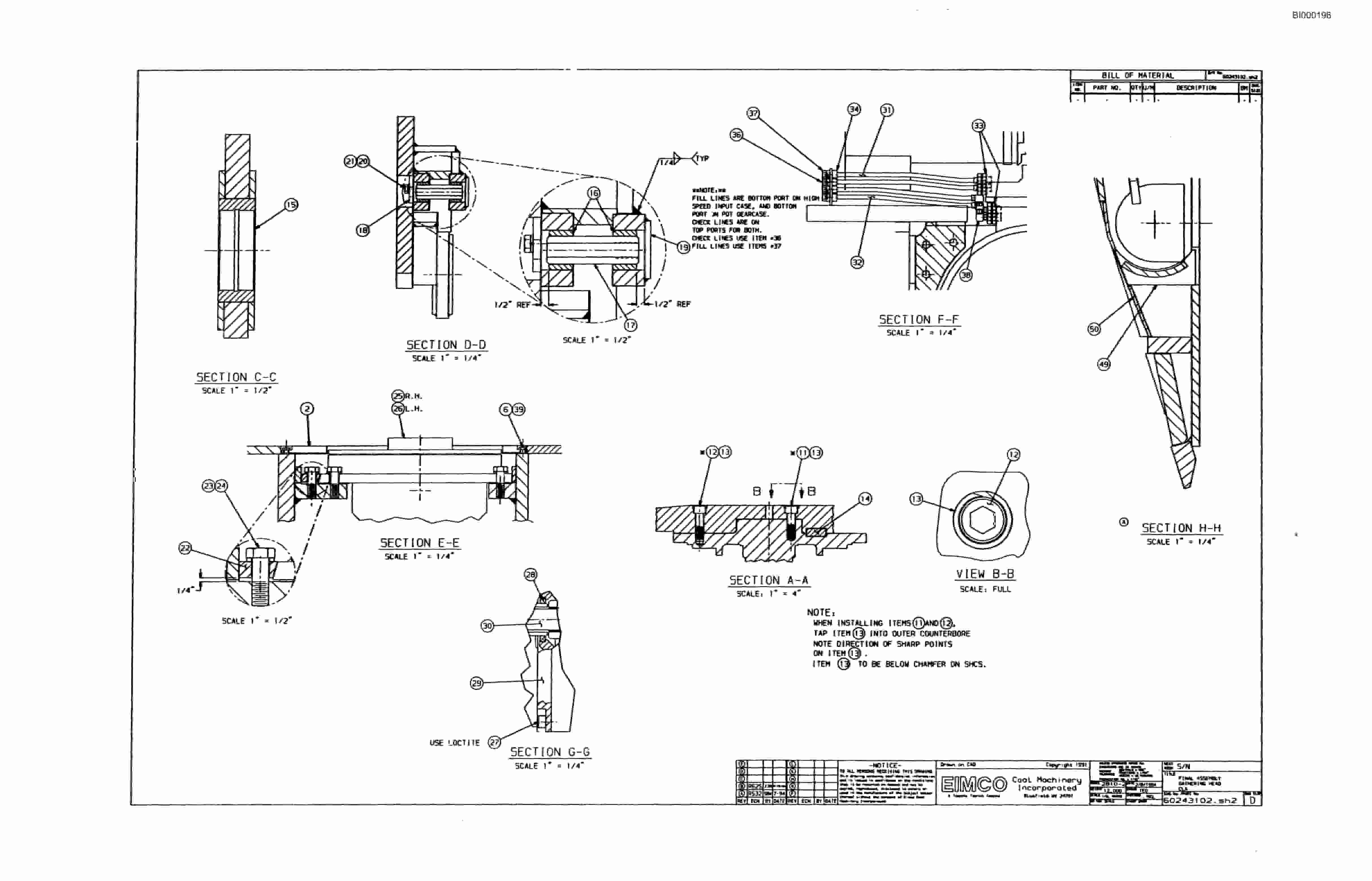 Bucyrus 2810-1 Miner Parts Catalog BI000196-4