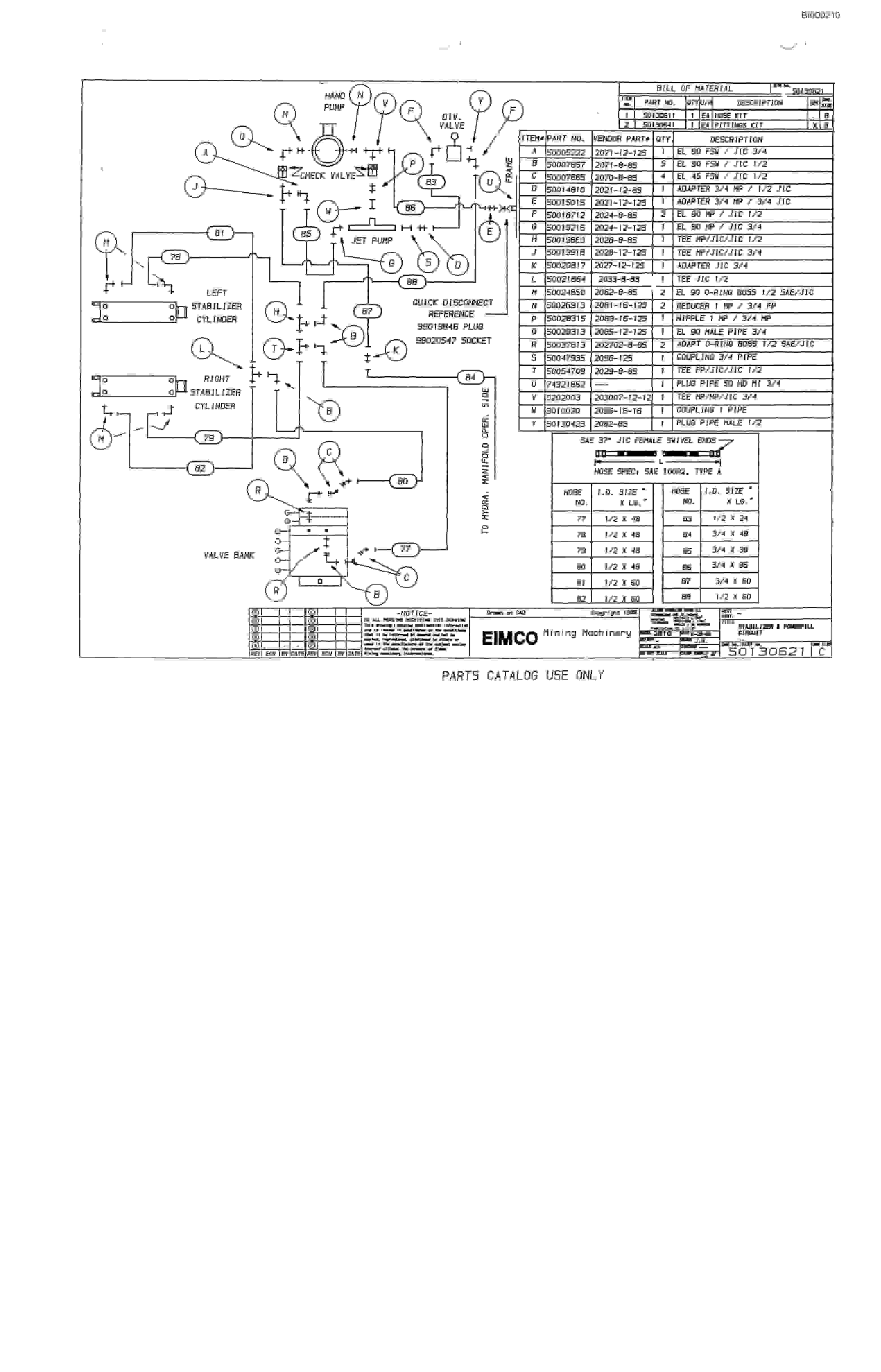 Bucyrus 2810-1 Miner Parts Catalog BI000210-2