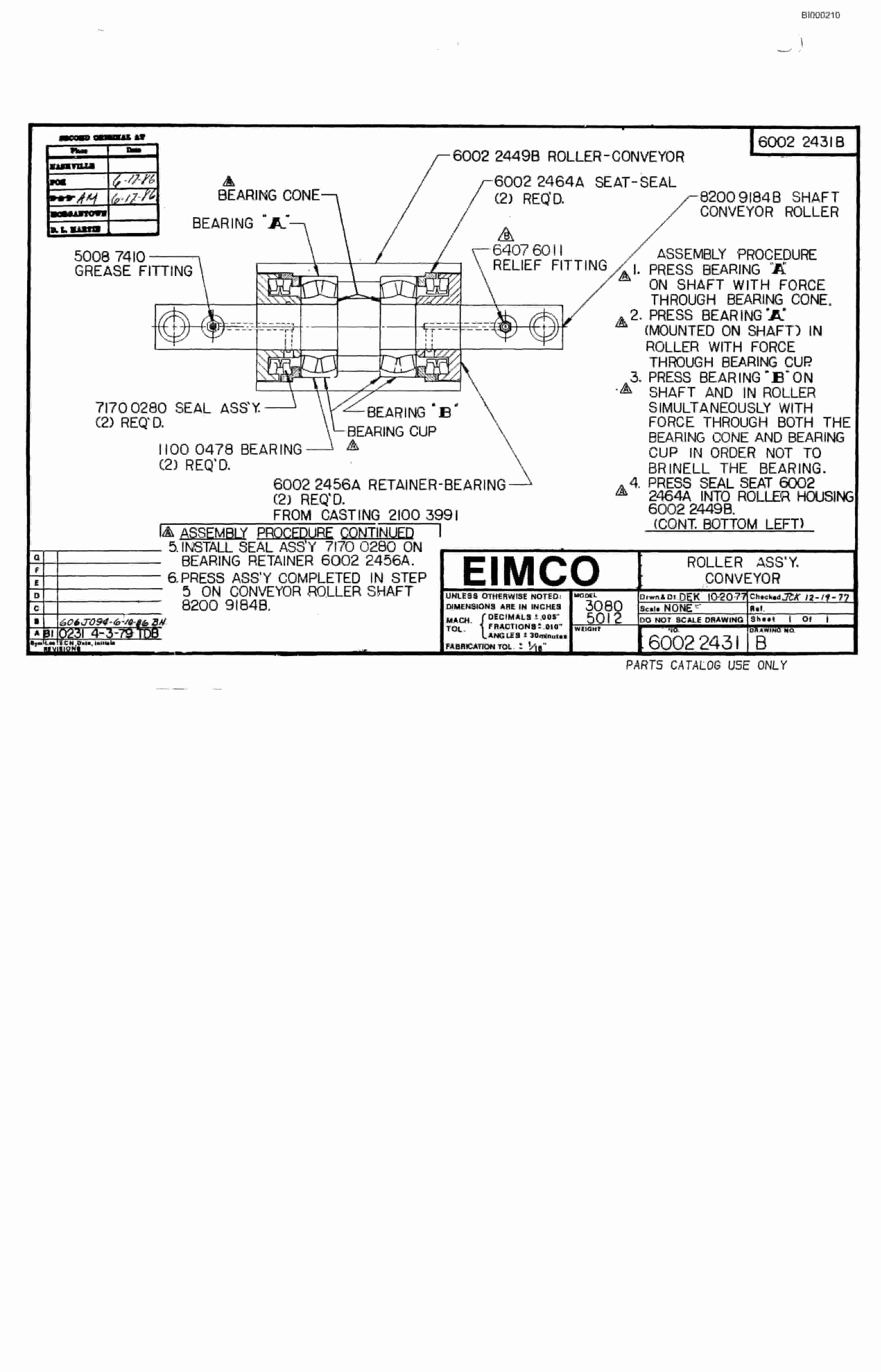 Bucyrus 2810-1 Miner Parts Catalog BI000210-5