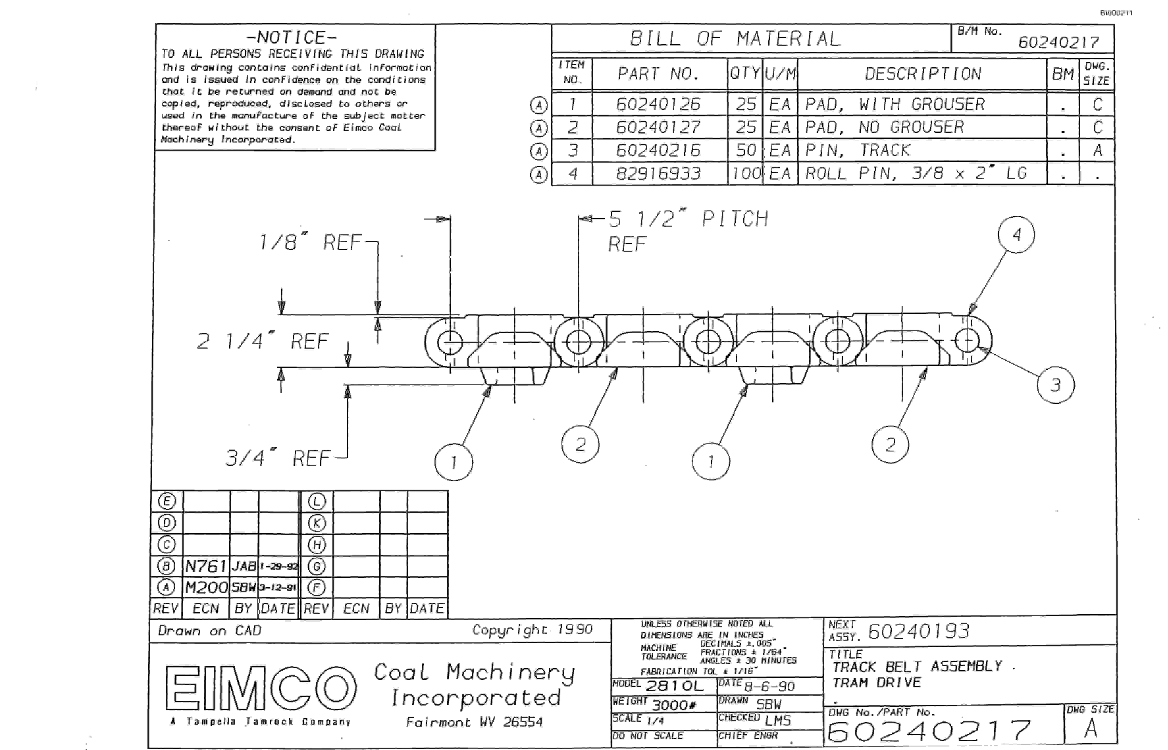 Bucyrus 2810-1 Miner Parts Catalog BI000211-3