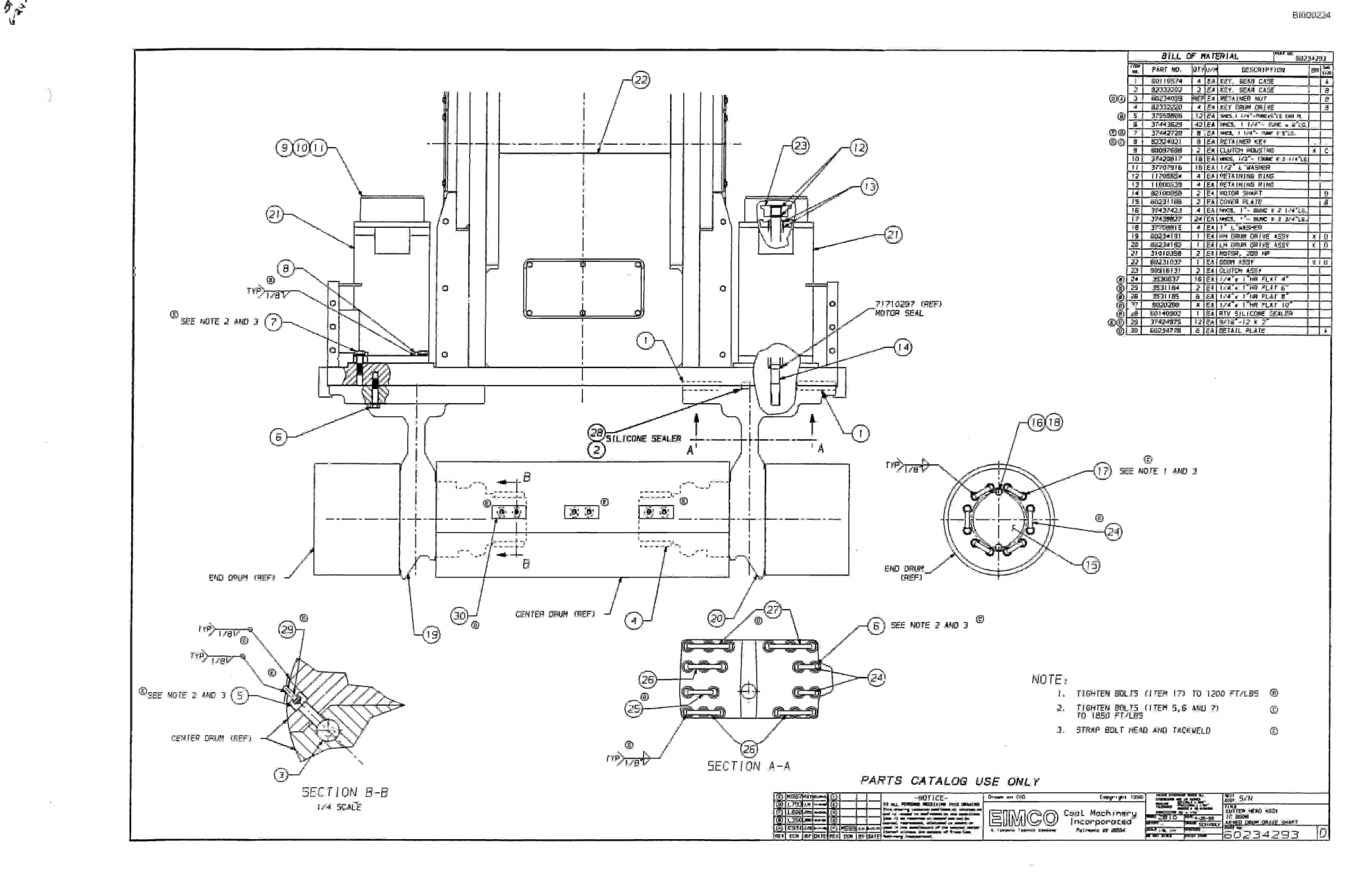 Bucyrus 2810-1 Miner Parts Catalog BI000224-5