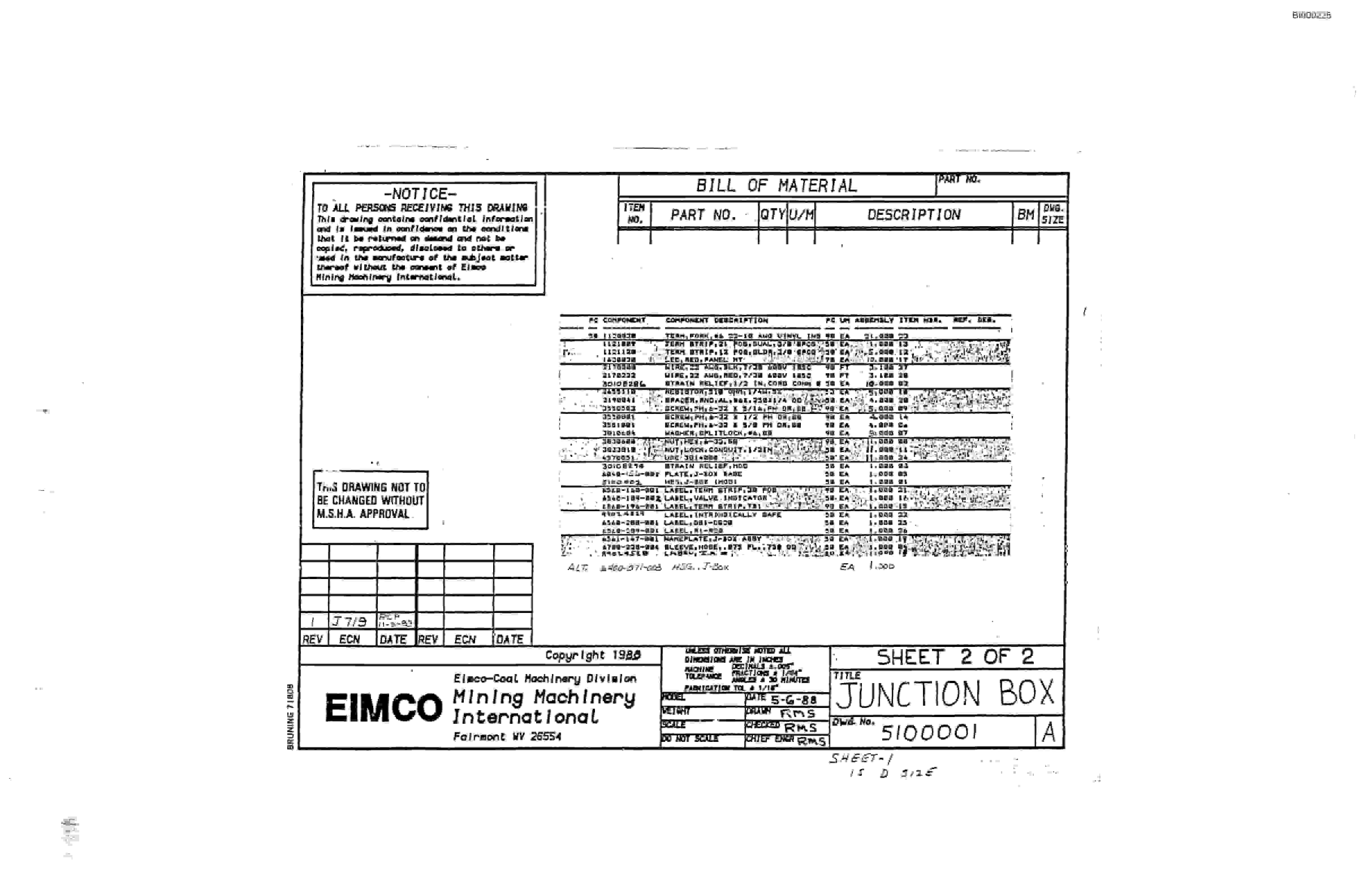 Bucyrus 2810-1 Miner Parts Catalog BI000225-5