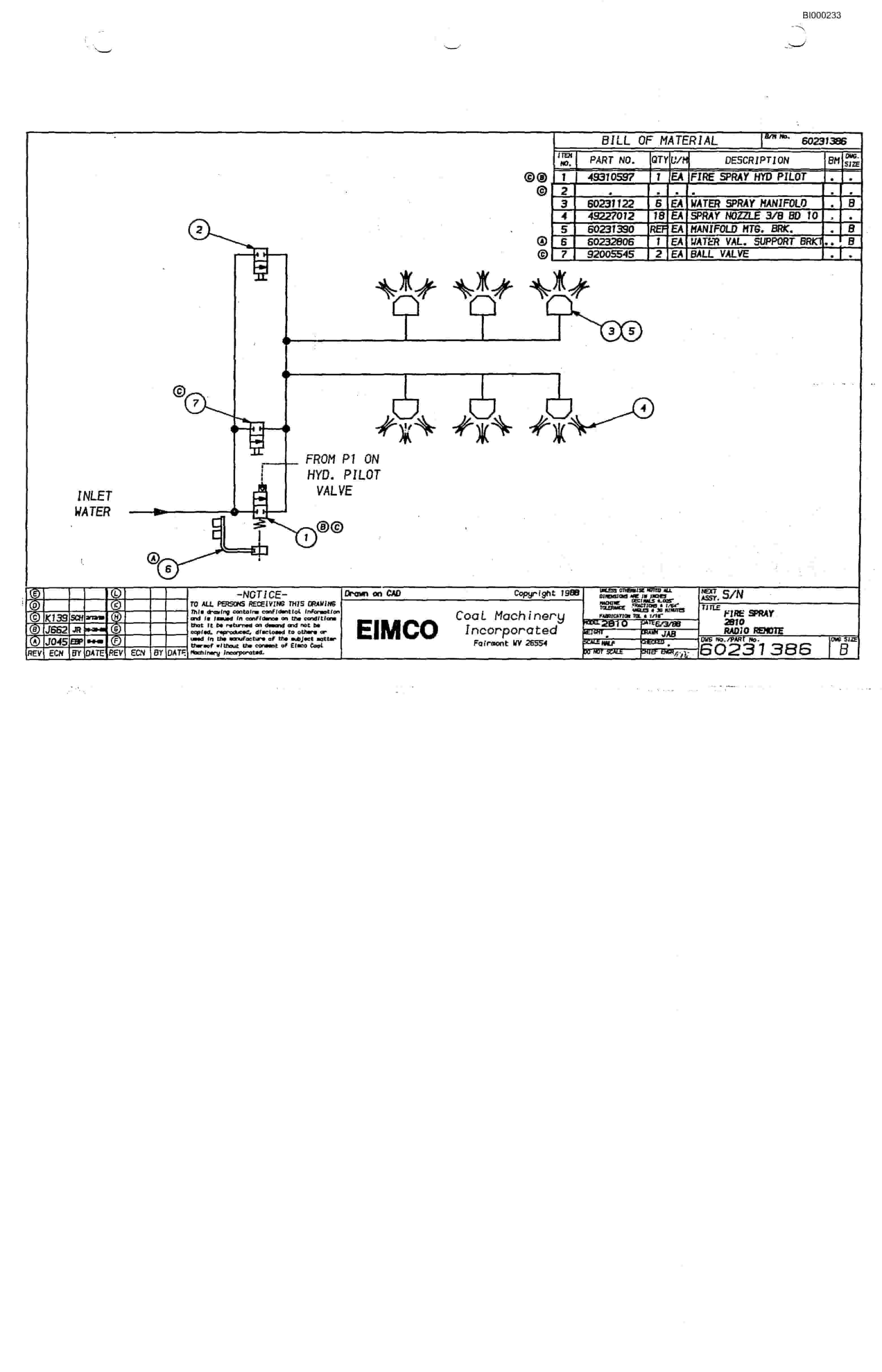 Bucyrus 2810-1 Miner Parts Catalog BI000233-5