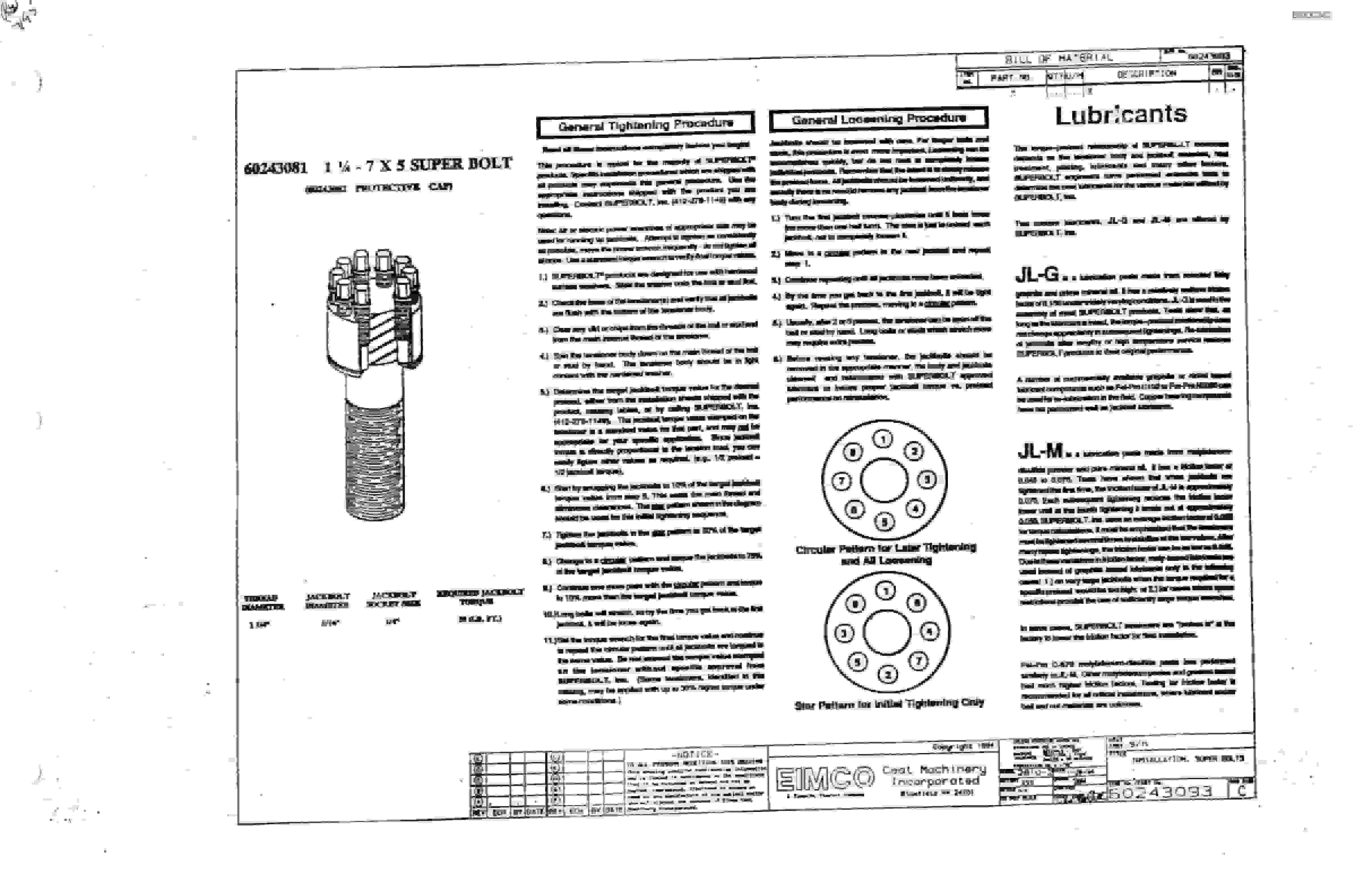 Bucyrus 2810-1 Miner Parts Catalog BI000242-3