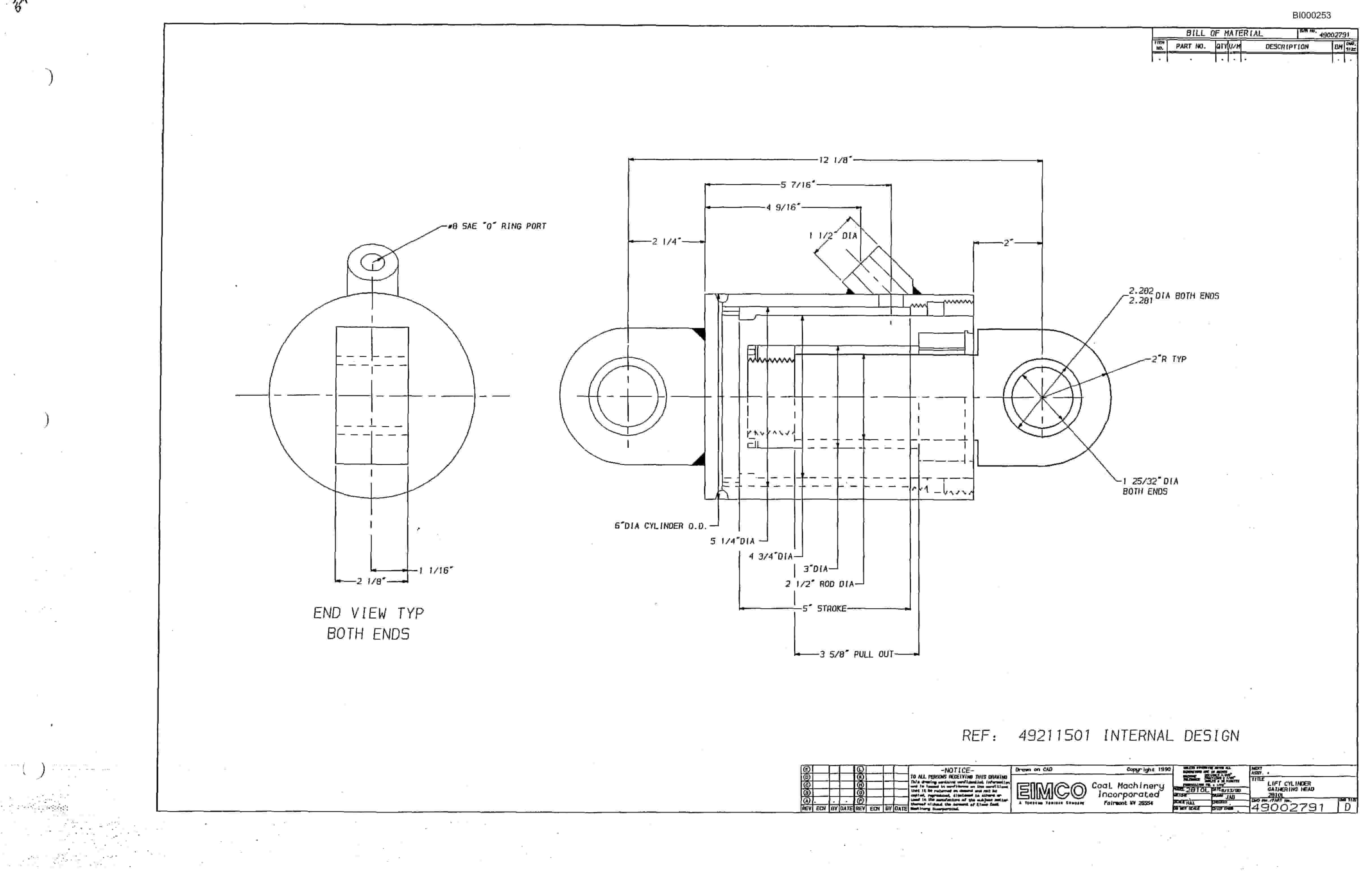 Bucyrus 2810-1 Miner Parts Catalog BI000253-2