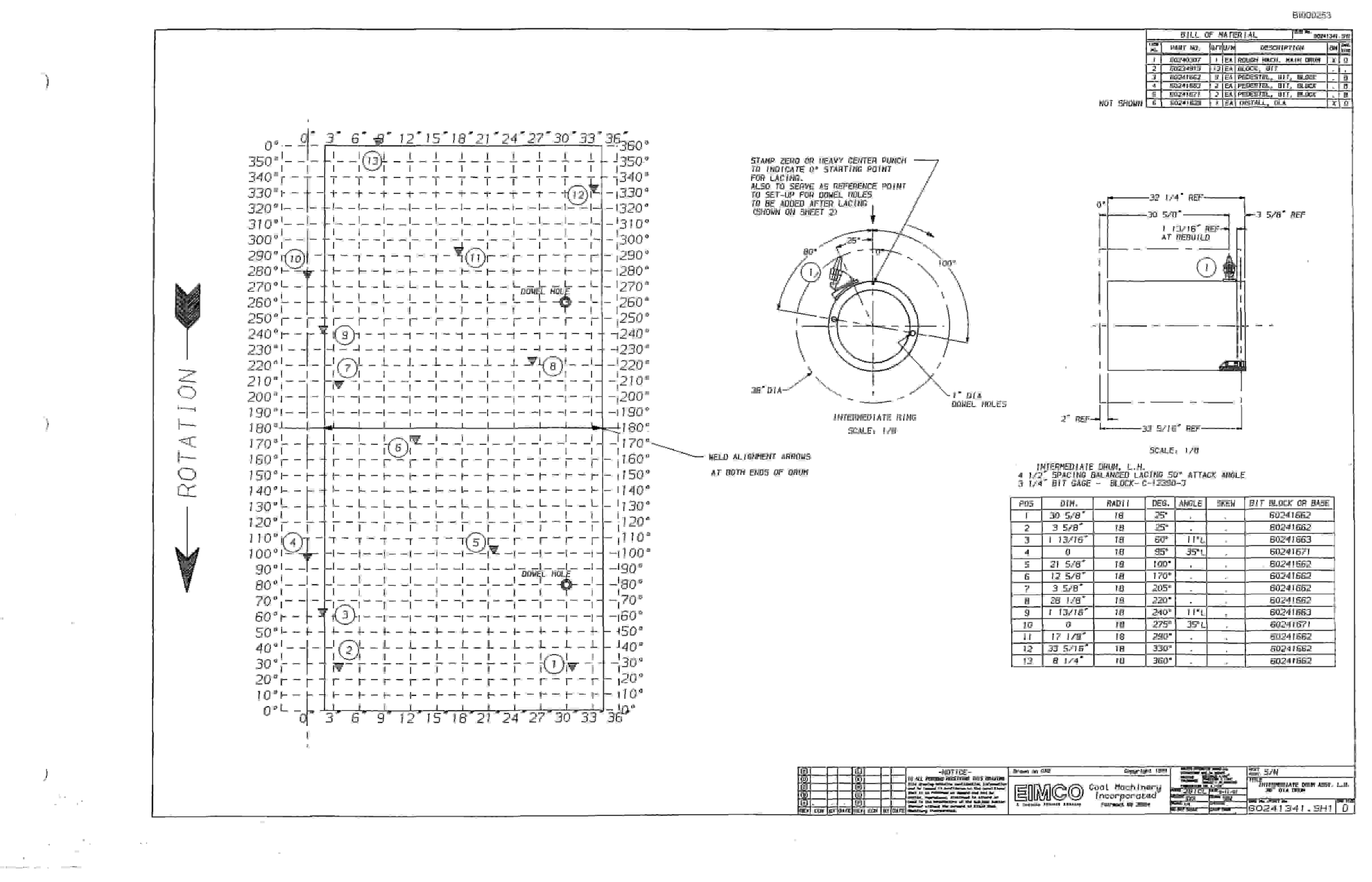 Bucyrus 2810-1 Miner Parts Catalog BI000253-4