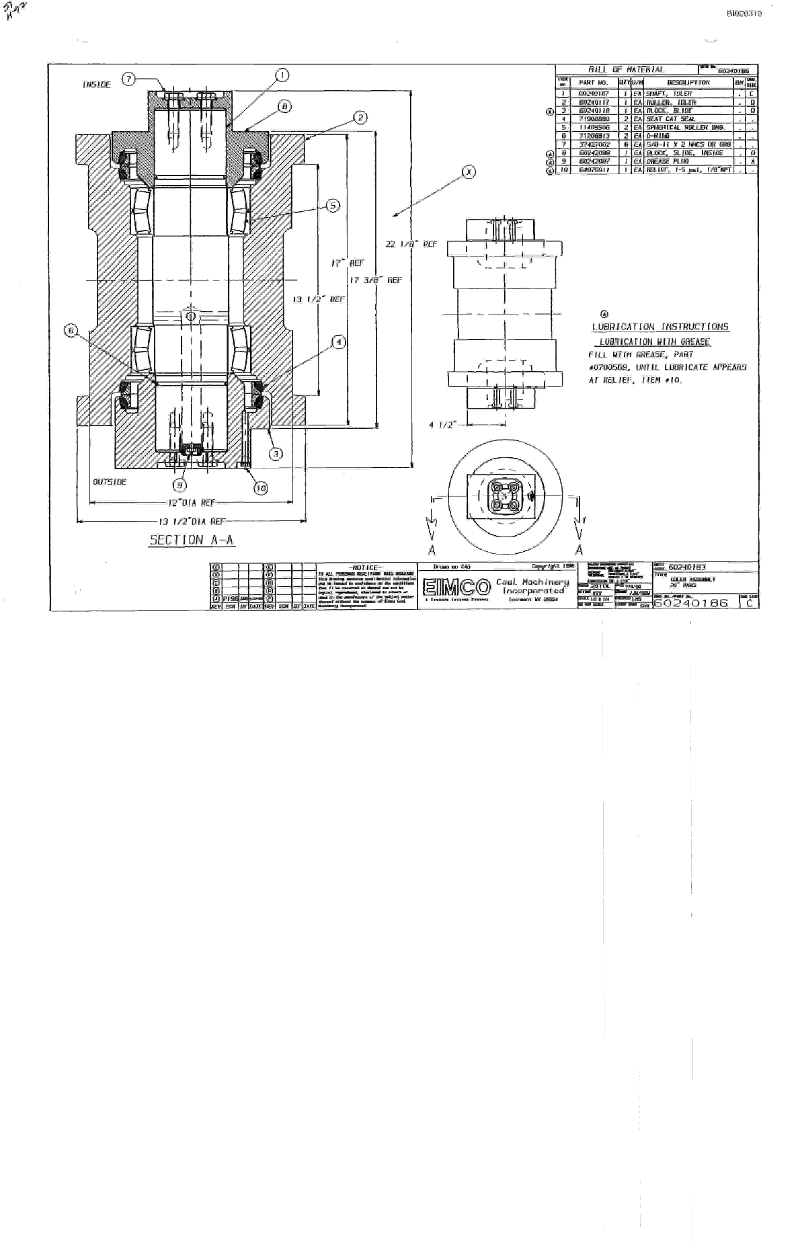 Bucyrus 2810-1 Miner Parts Catalog BI000319-3