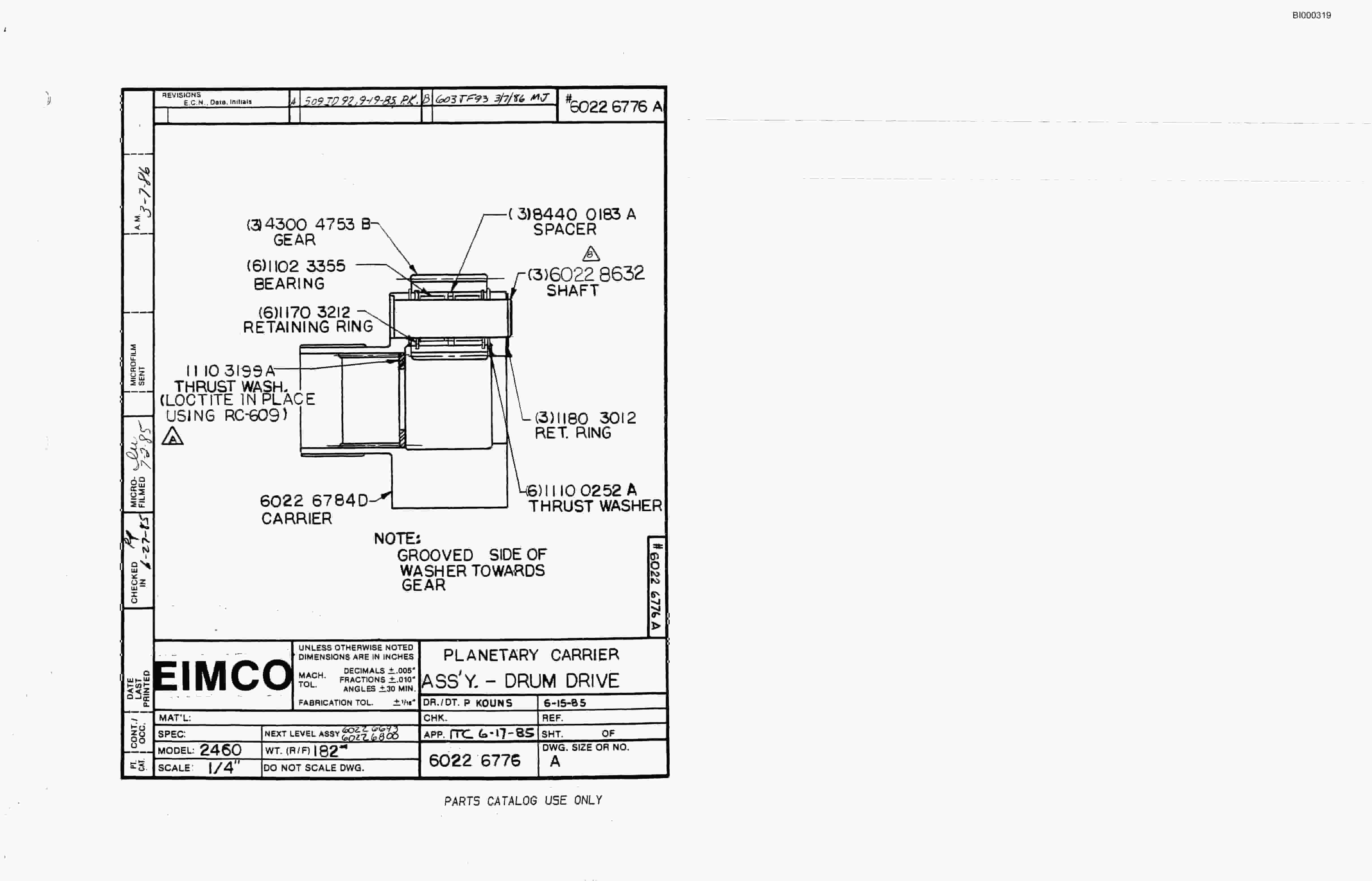 Bucyrus 2810-1 Miner Parts Catalog BI000319-5