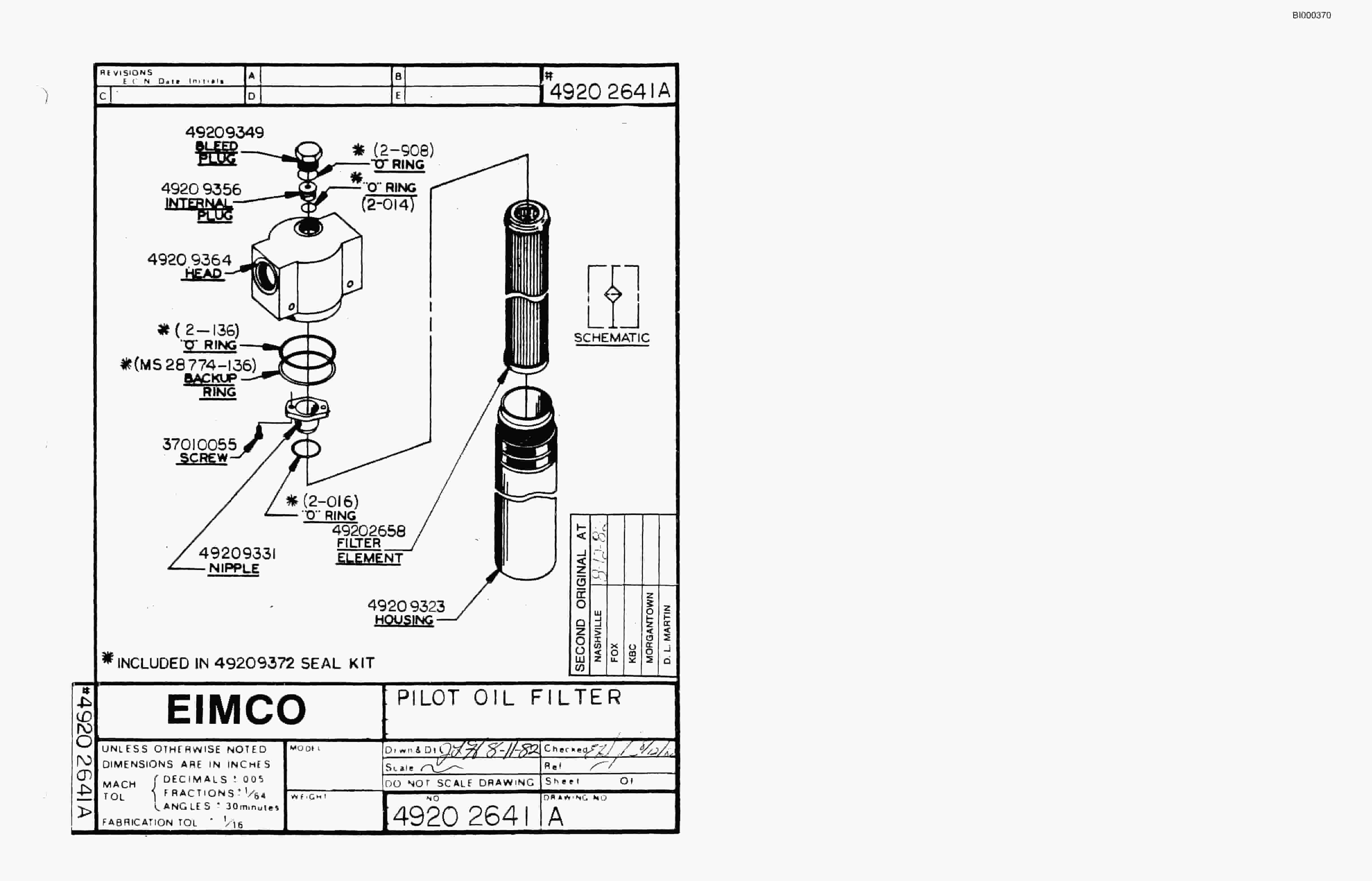 Bucyrus 2810-1 Miner Parts Catalog BI000370-2