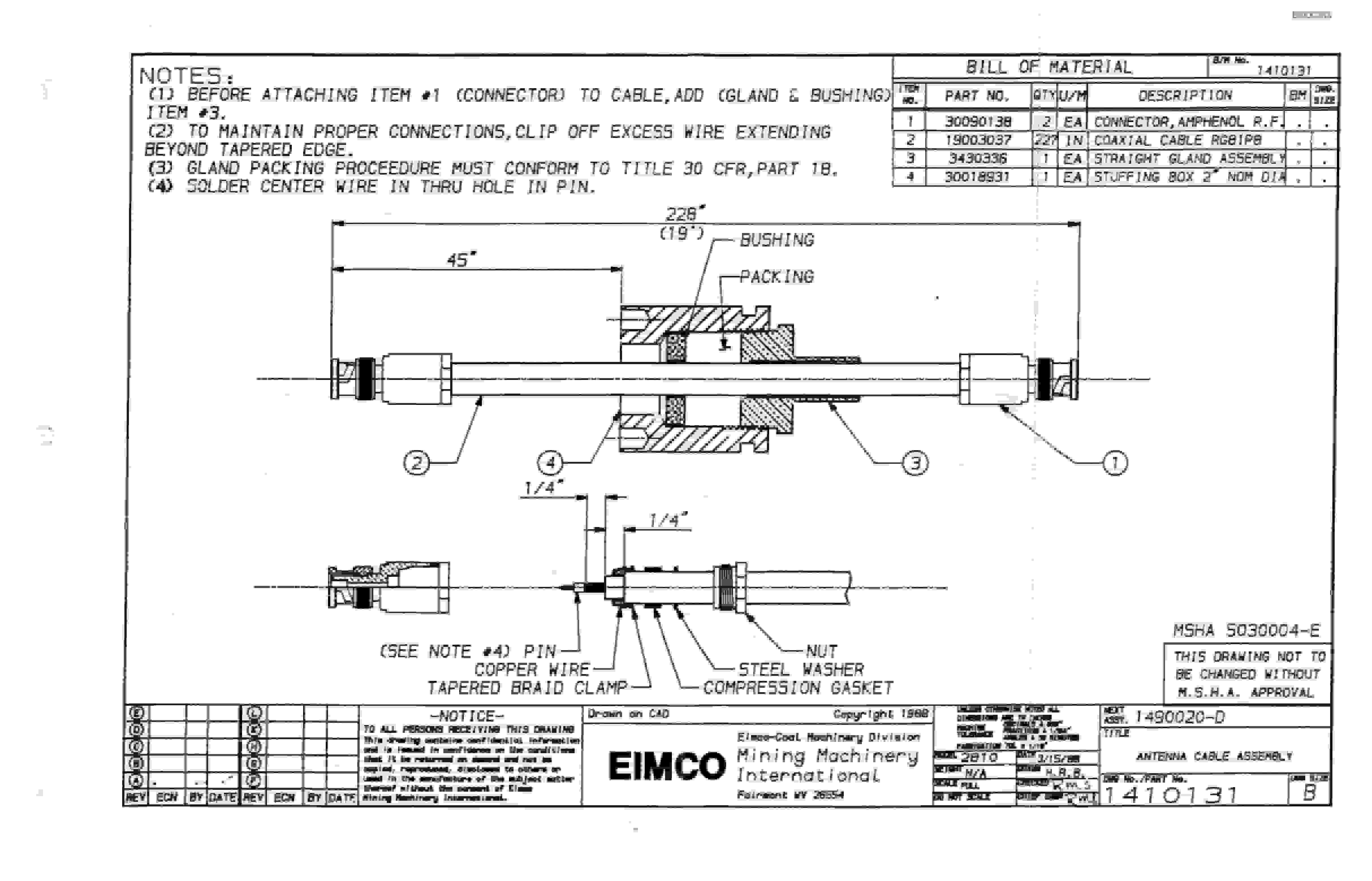 Bucyrus 2810-1 Miner Parts Catalog BI000383-4