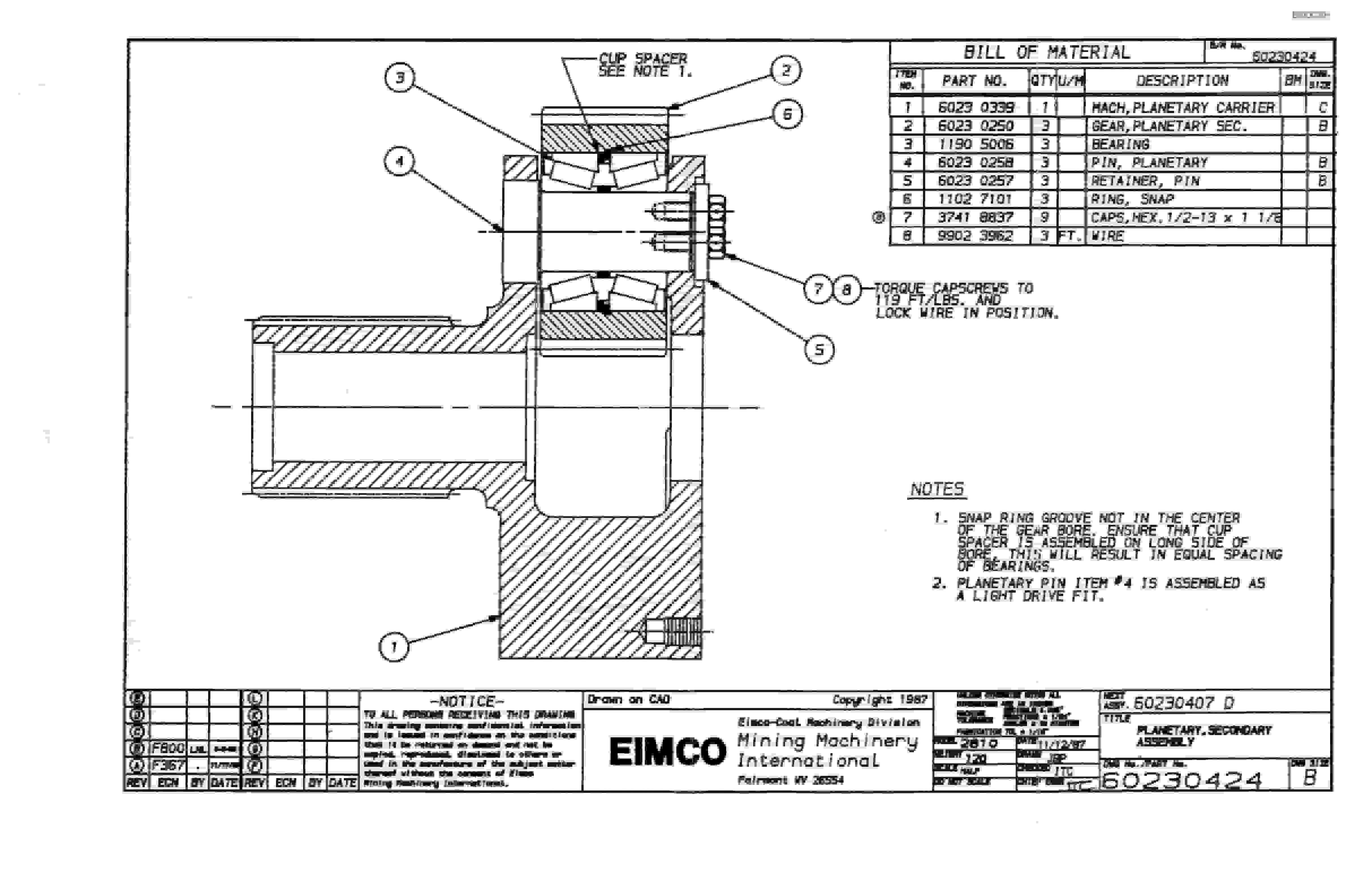 Bucyrus 2810-1 Miner Parts Catalog BI000391-3